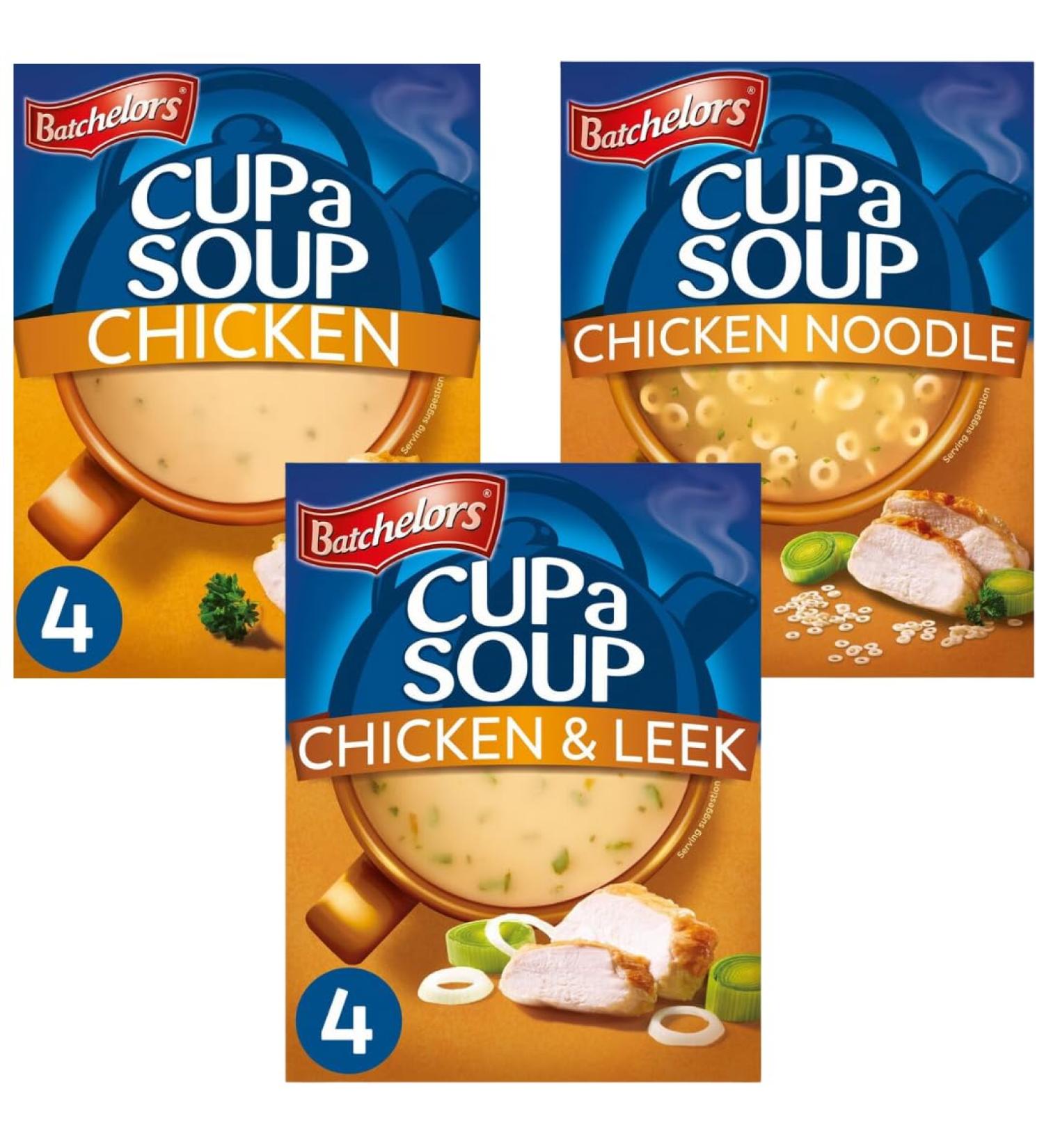 Cup A Soup Bundle with Batchelors Special Chicken Noodle 94g Chicken & Leek 86g and Chicken 81g (3 Pack)