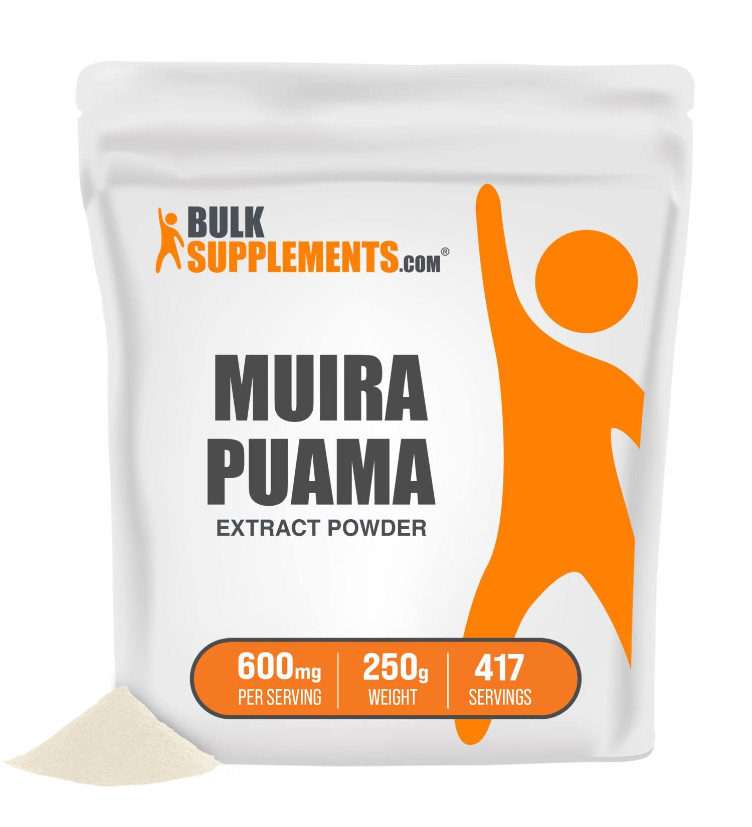 Muira Puama Extract Powder - Potency Wood Bark Supplement - 250g - Gluten Free & No Additives - Buy Online on GoSupps.com