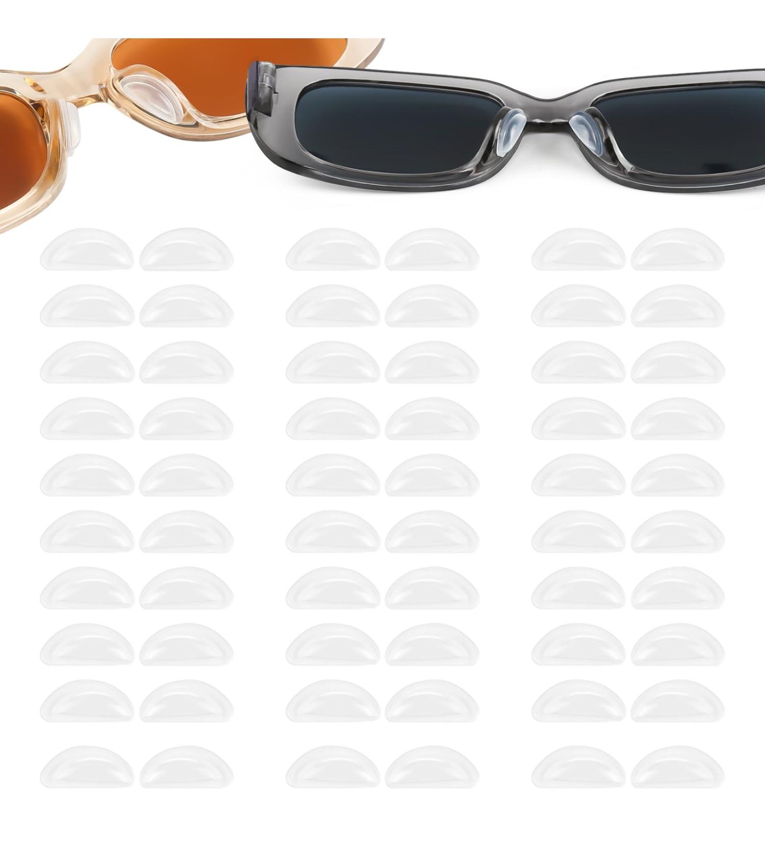 30 Pairs Silicone Nose Pads for Glasses - D-Shaped Self-Adhesive Anti-Slip Cushions for Comfort & Support - Transparent Pads for Full Frame Glasses & Sunglasses - Buy Online on GoSupps.com