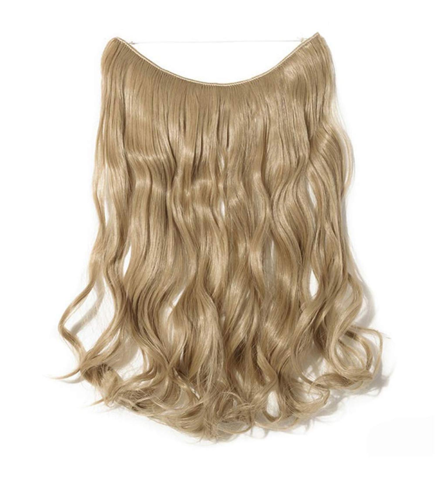 20 Synthetic Hair Heat Resistant Wig - Wavy Ash Blonde Fishing Line Extension - Secret Stealth Look - Buy Online on GoSupps.com