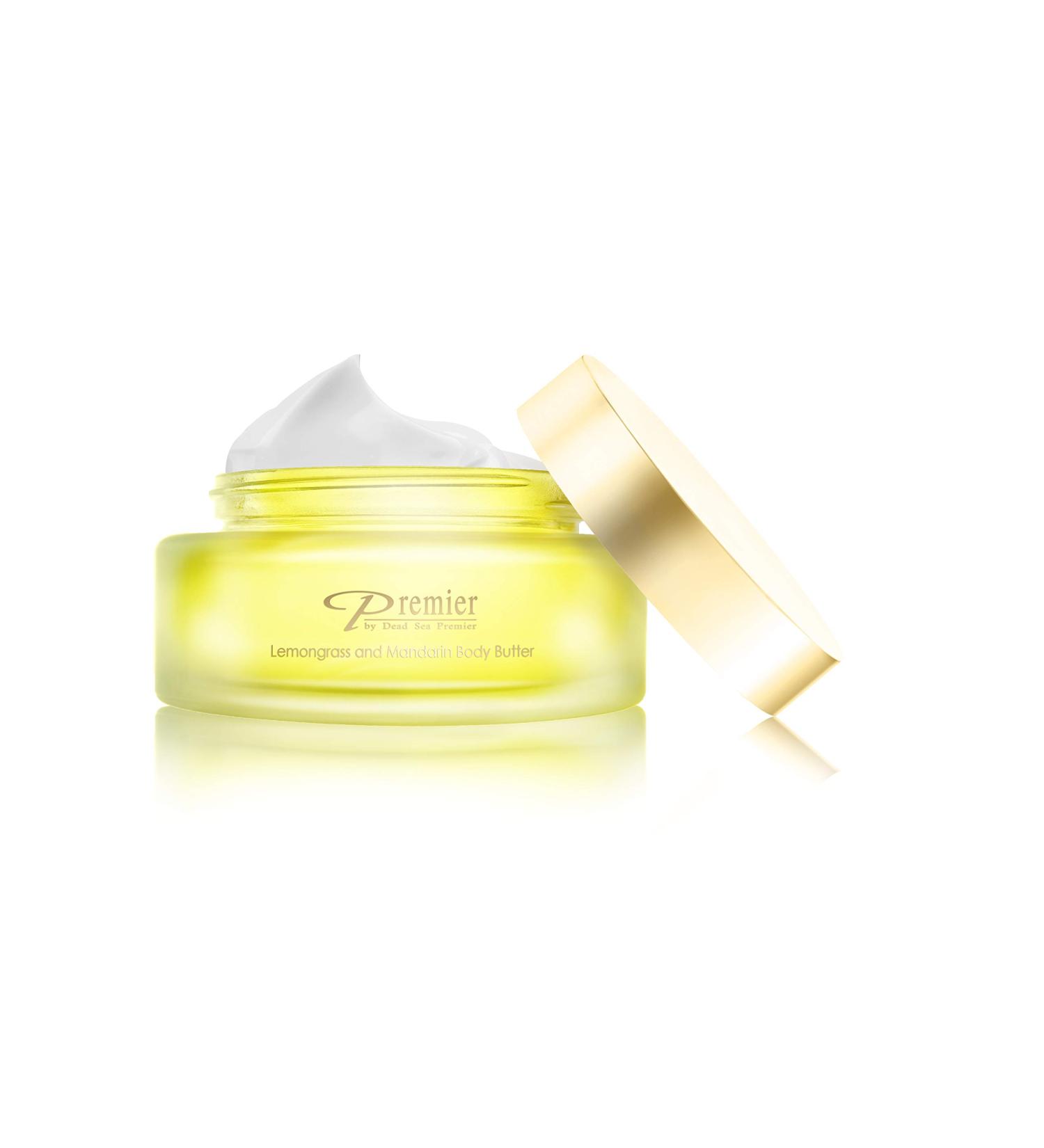 Premier Dead Sea Aromatic Body Butter-Lemongrass and Mandarin Anti aging Lightweight and Long-Lasting silky non tacky 5.95Fl.oz