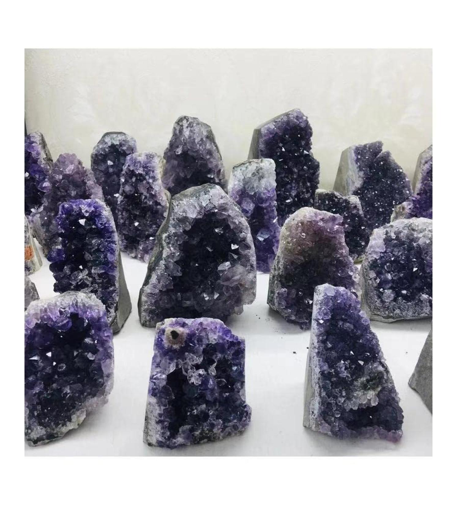Crystals Stones Natural Purple Quartz Crystal Stone Geode Brazil Amethyst Cluster 200G-2000G for Decoration JIZTGEDM (Color : Dark Gray) - Buy Online on GoSupps.com