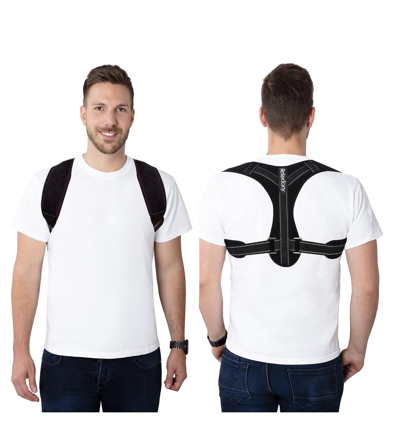 Adjustable Posture Corrector - Effective Clavicle Neck & Back Support Brace for Men & Women - Comfortable Back Straightener & Spine Support - Buy Online on GoSupps.com
