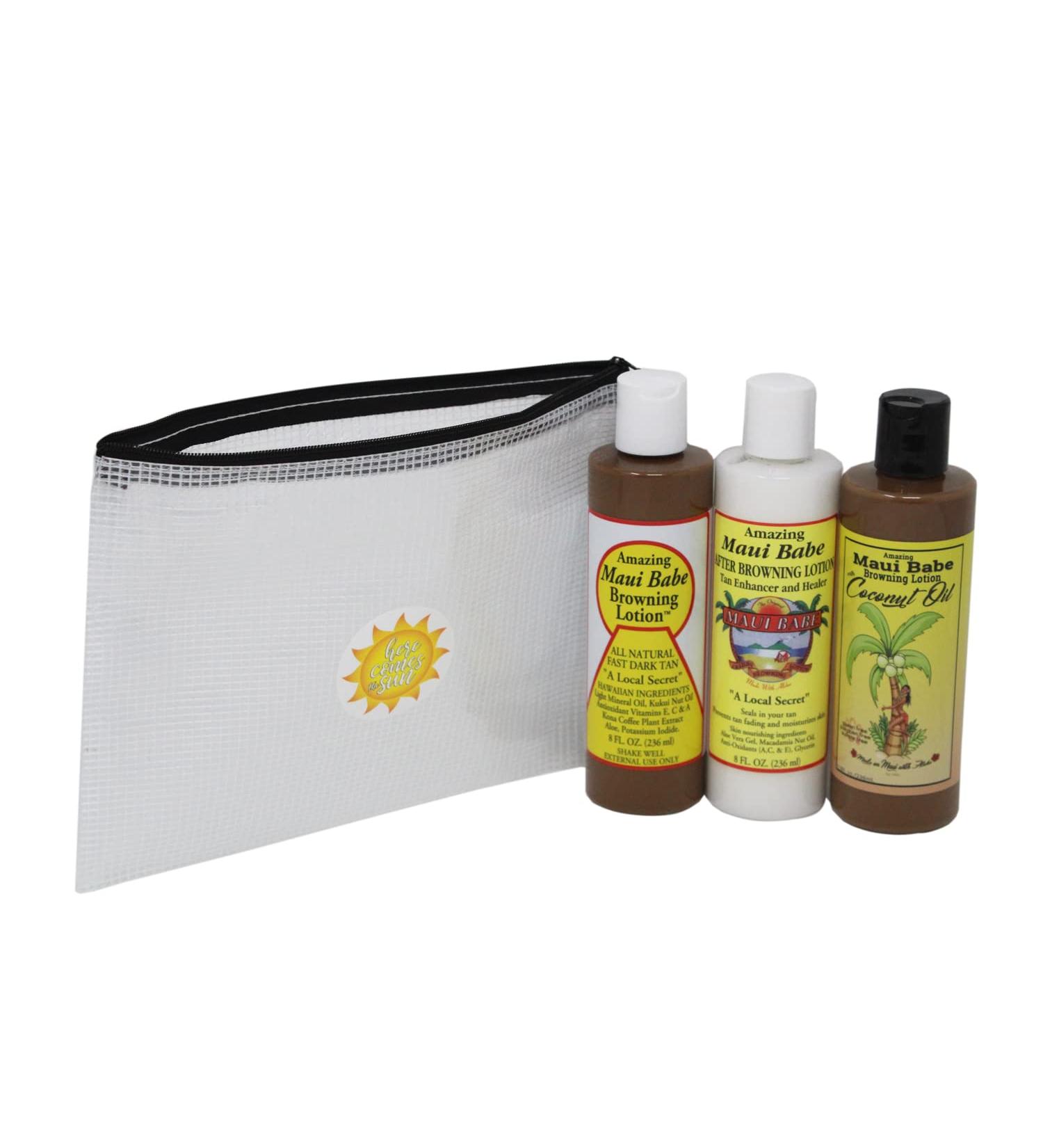Maui Babe Tanning Lotion Set - Original & Coconut Browning Lotion + Skin Nourishing After Browning Lotion (3 Pack) - Buy Online on GoSupps.com