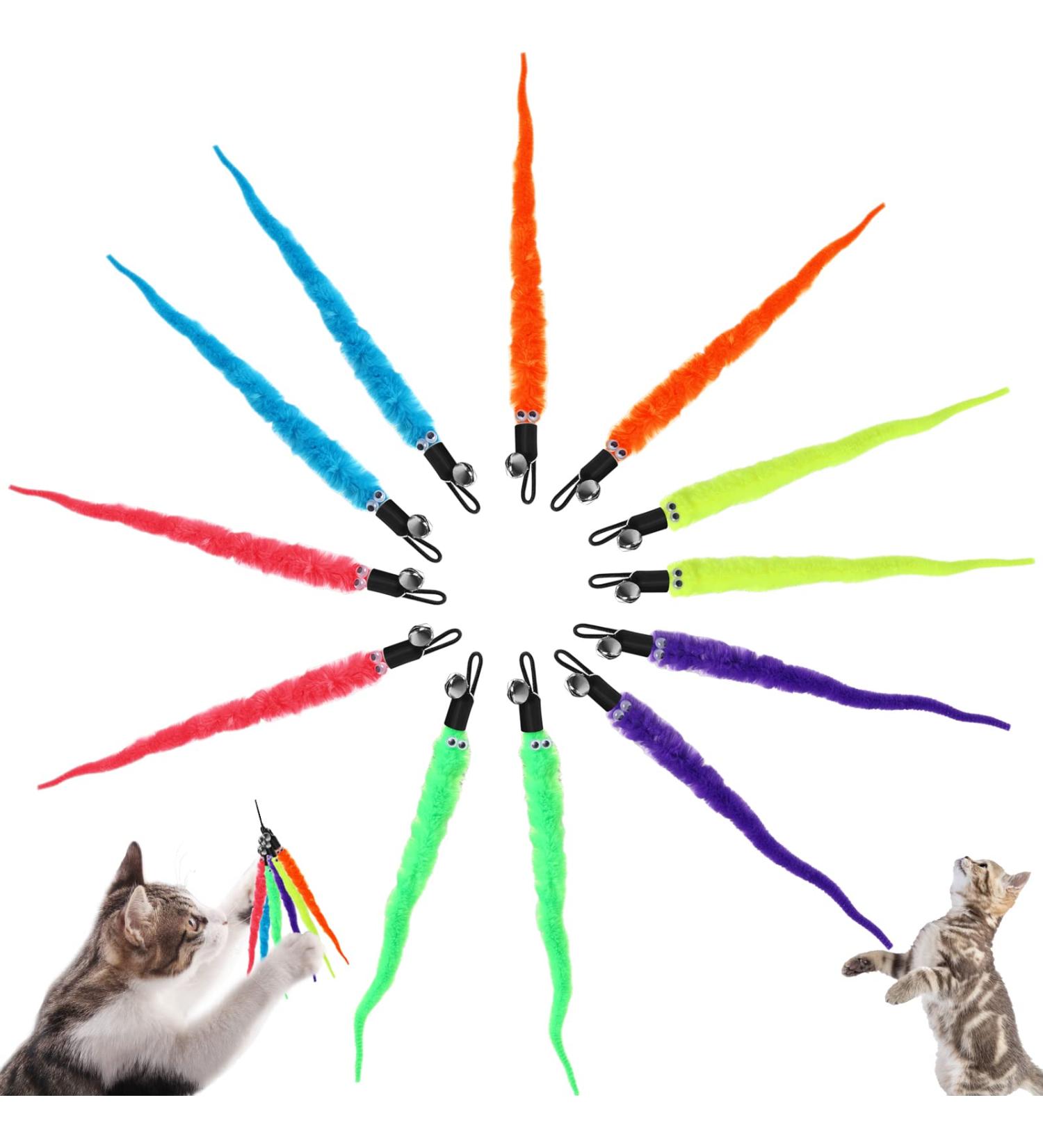 Buy 12-Piece Cat Wall Toys Replacement Set - Kitty Teaser Refills with Bells for Active Cats & Kittens - International Shipping Available - Buy Online on GoSupps.com