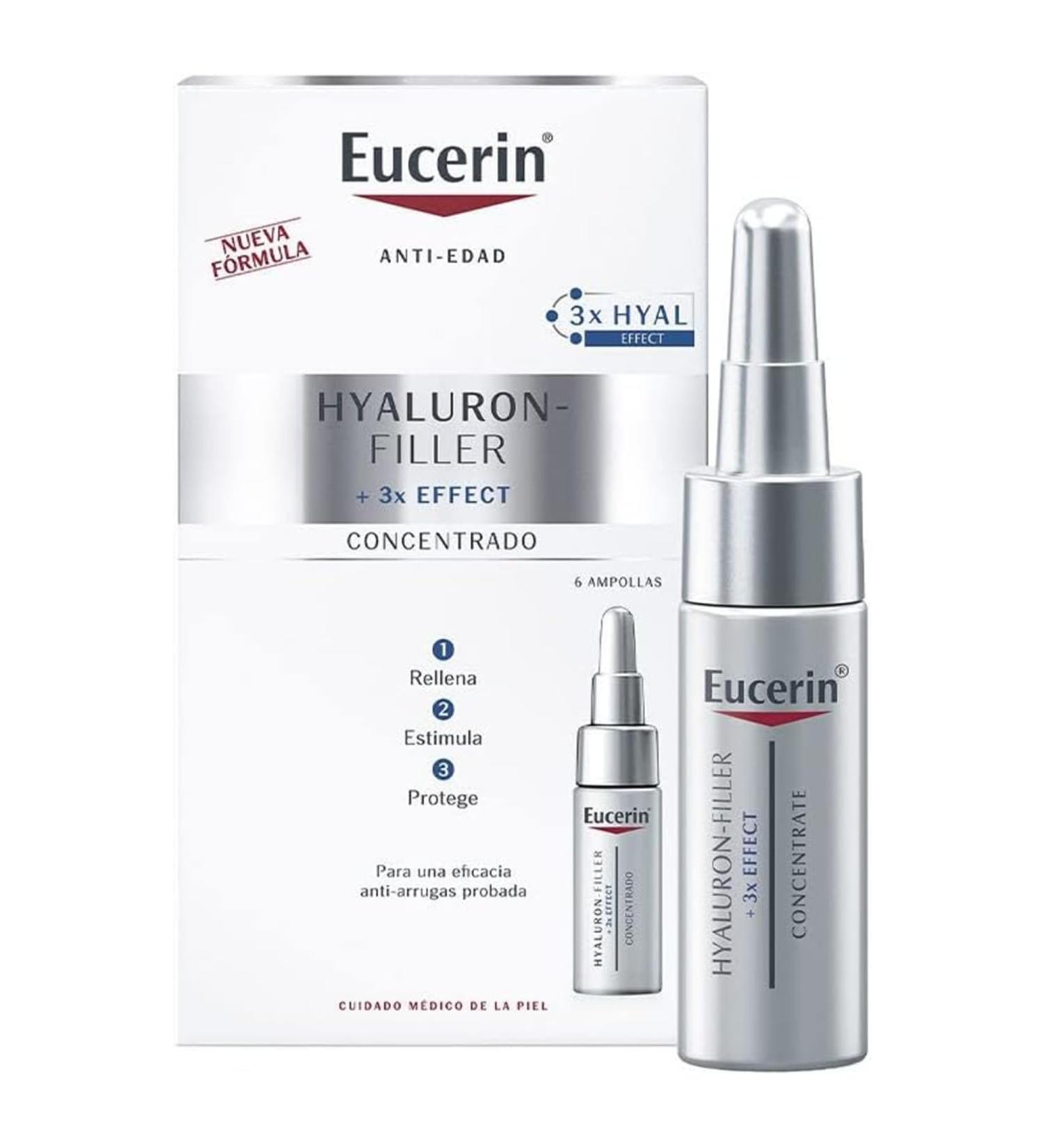 Eucerin Hyaluron-Filler Concentrate Anti-ageing day cream with 3x Effect formula 6 * 5ml For Visibly Smoother Radiant and Younger Looking Skin - Buy Online on GoSupps.com