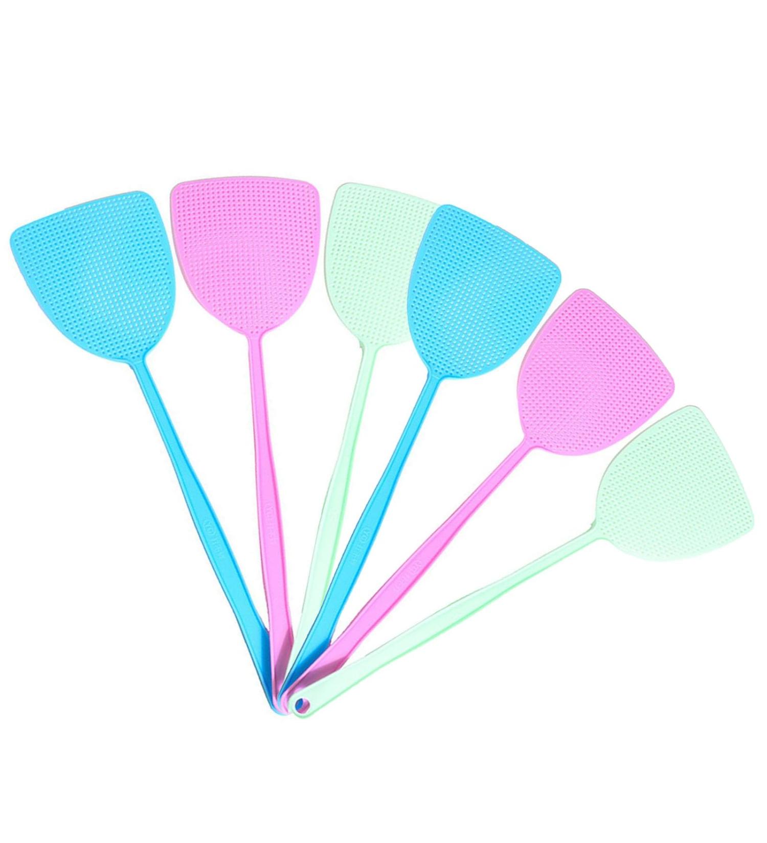 BAMFY Fly Swatter for Indoors 6 Pcs Manual Fly Swatters Plastic Fly Swat Set Heavy Duty with Long Handle Fly Swatters for Kitchen Home - Buy Online on GoSupps.com