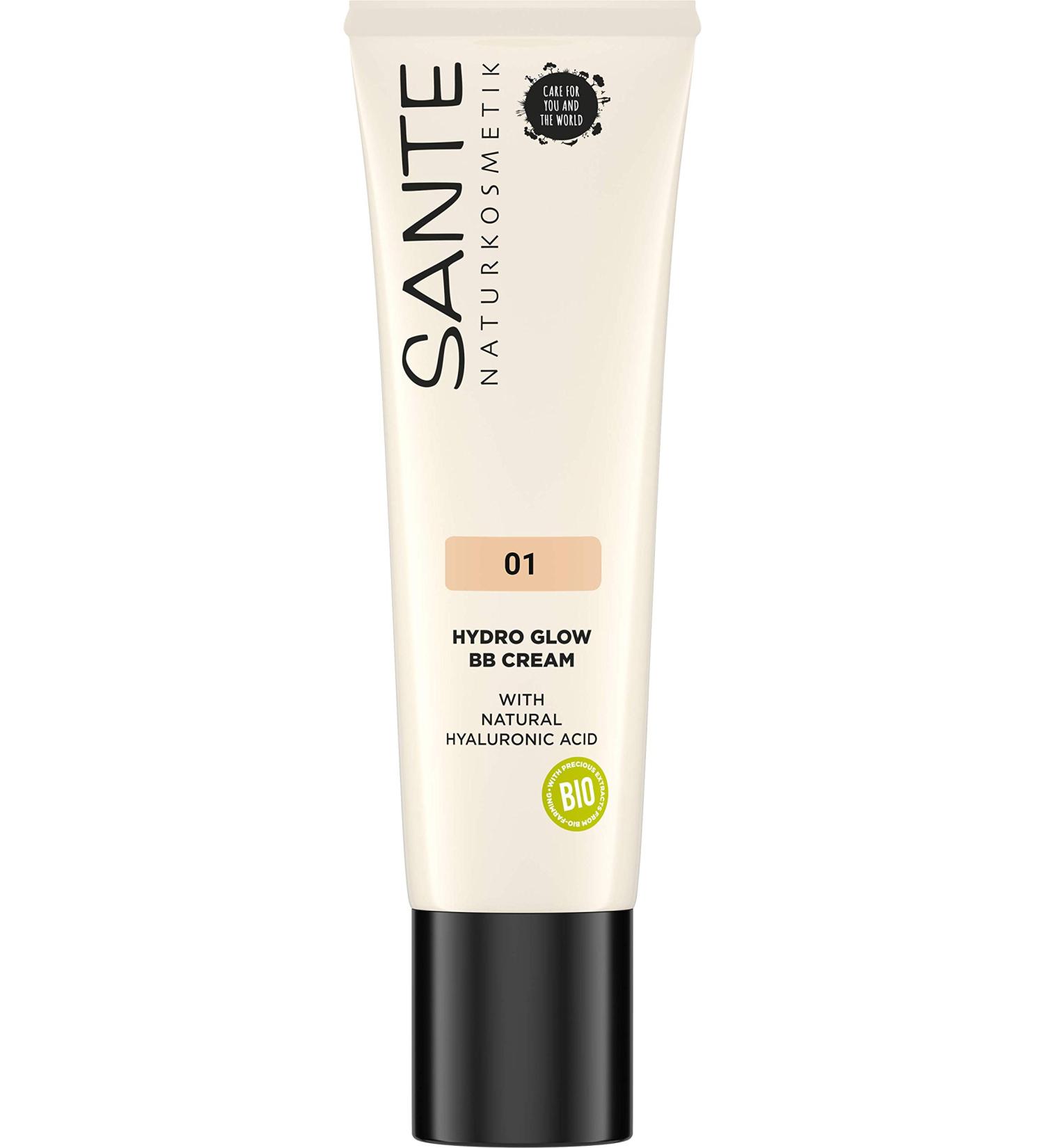 Sante Natural Cosmetics Hydro Glow BB Cream 01 Light Medium - Vegan 30ml with Hyaluronic Acid & Organic Extracts - International Shipping Available - Buy Online on GoSupps.com