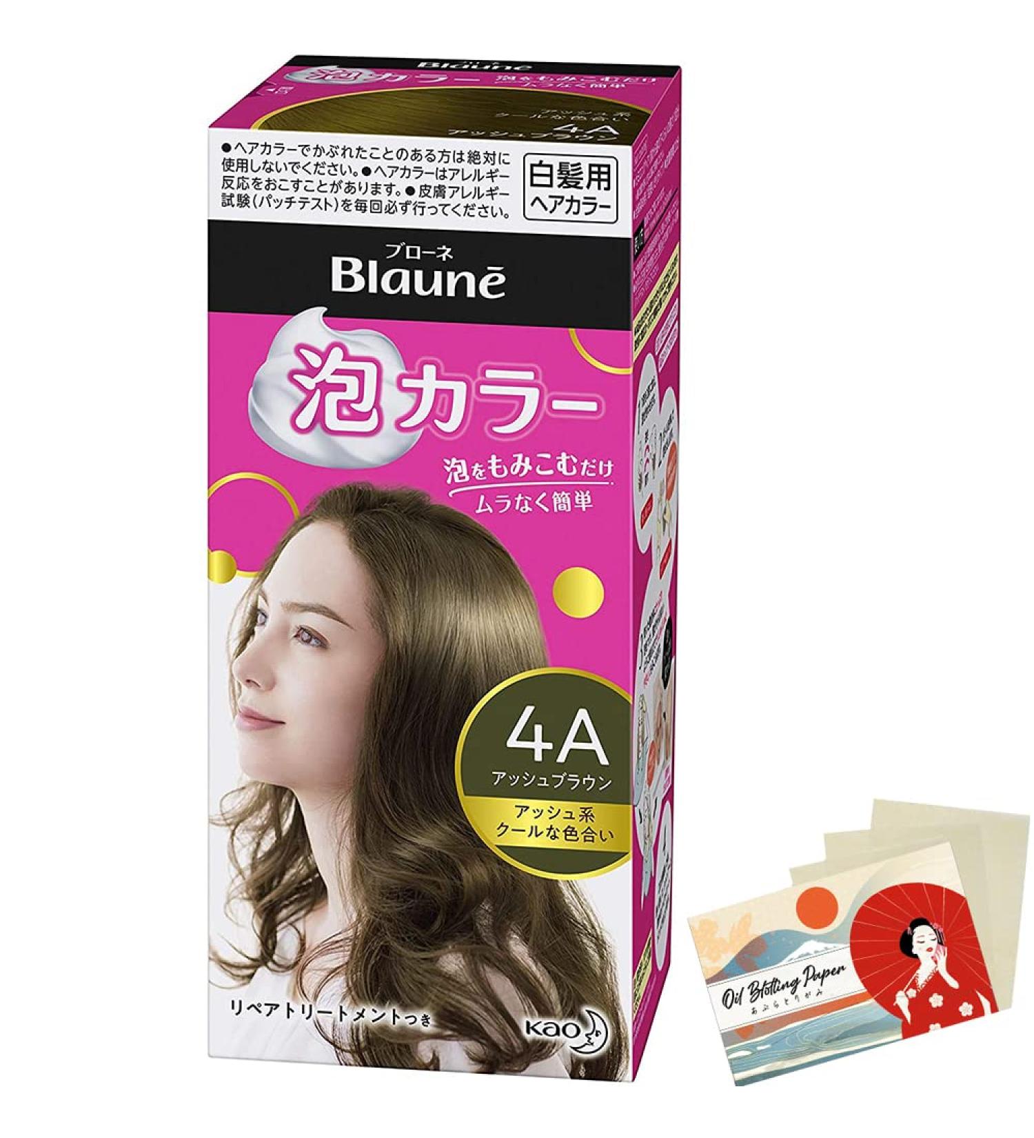 Kao Blaune Bubble Hair Color For Gray Hair - 4A Ash Brown (Green Tea Set) - Buy Online on GoSupps.com