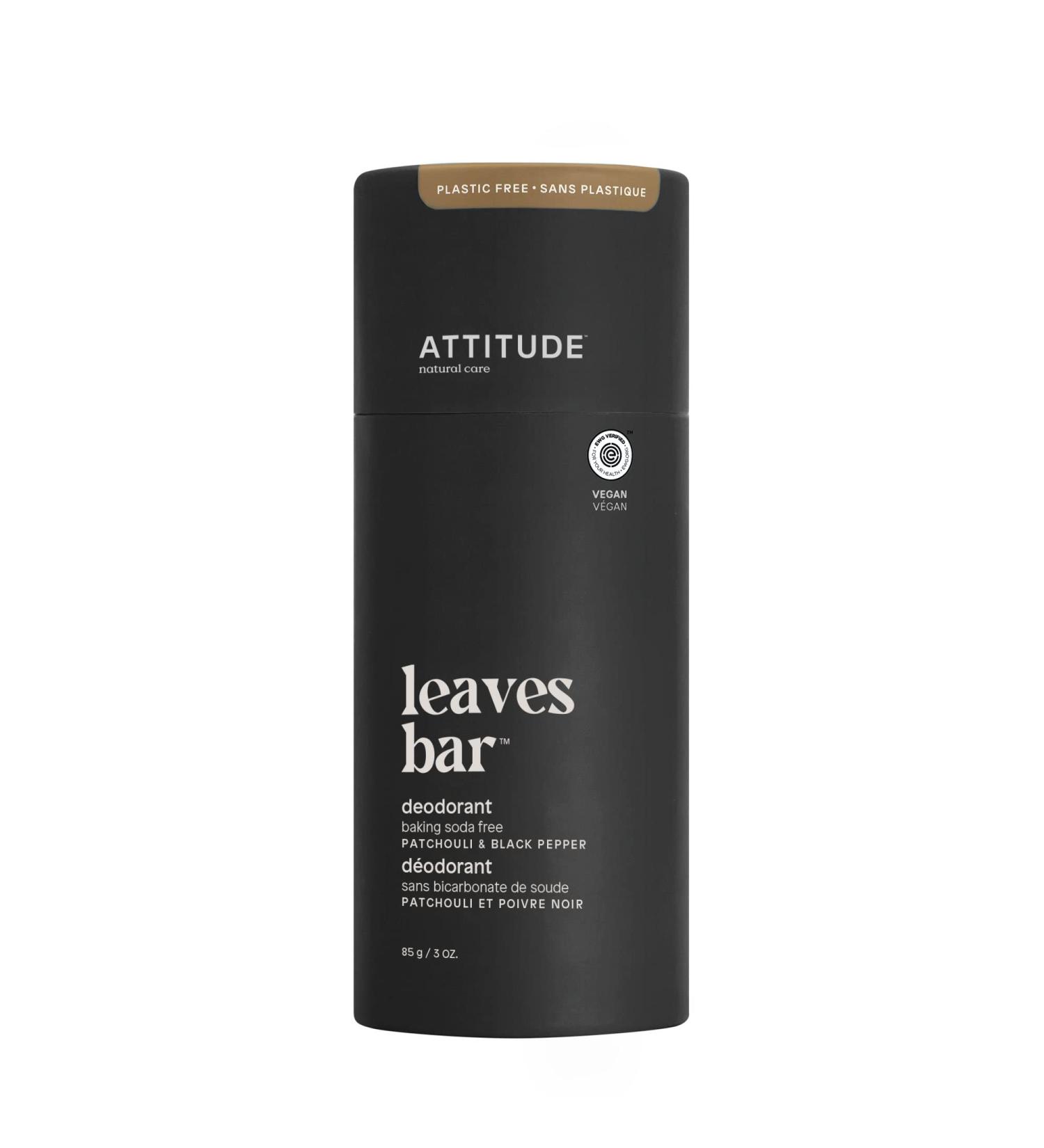 ATTITUDE Plastic-Free Deodorant | Aluminum-Free, Baking-Soda Free | Vegan & Cruelty-Free | EWG Verified | Patchouli & Black Pepper | 3 oz - Buy Online on GoSupps.com