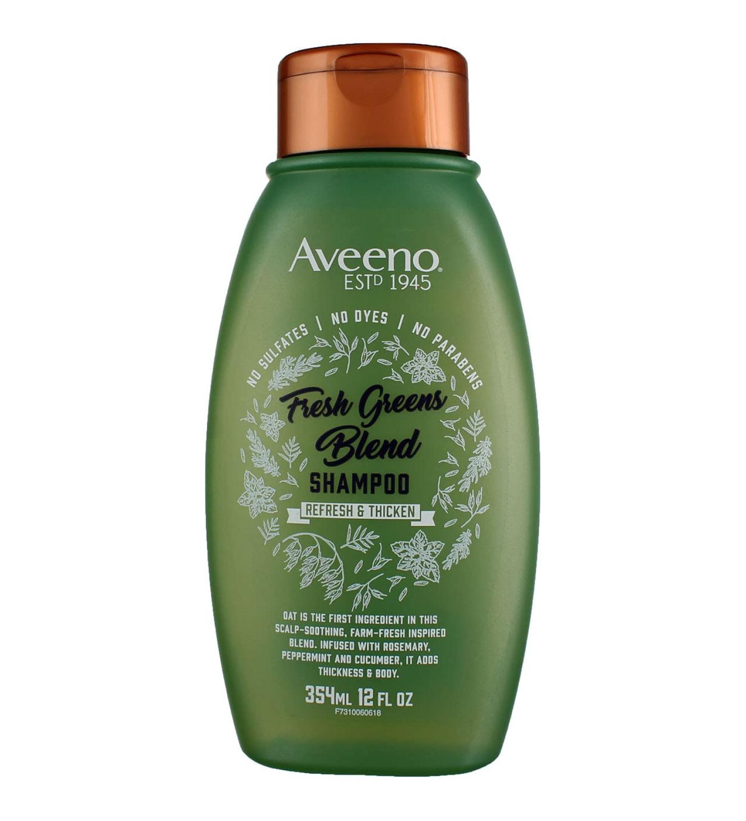 Aveeno Fresh Greens Blend Shampoo 12oz (354ml) - Thicken Formula, 2 Pack - Buy Online on GoSupps.com