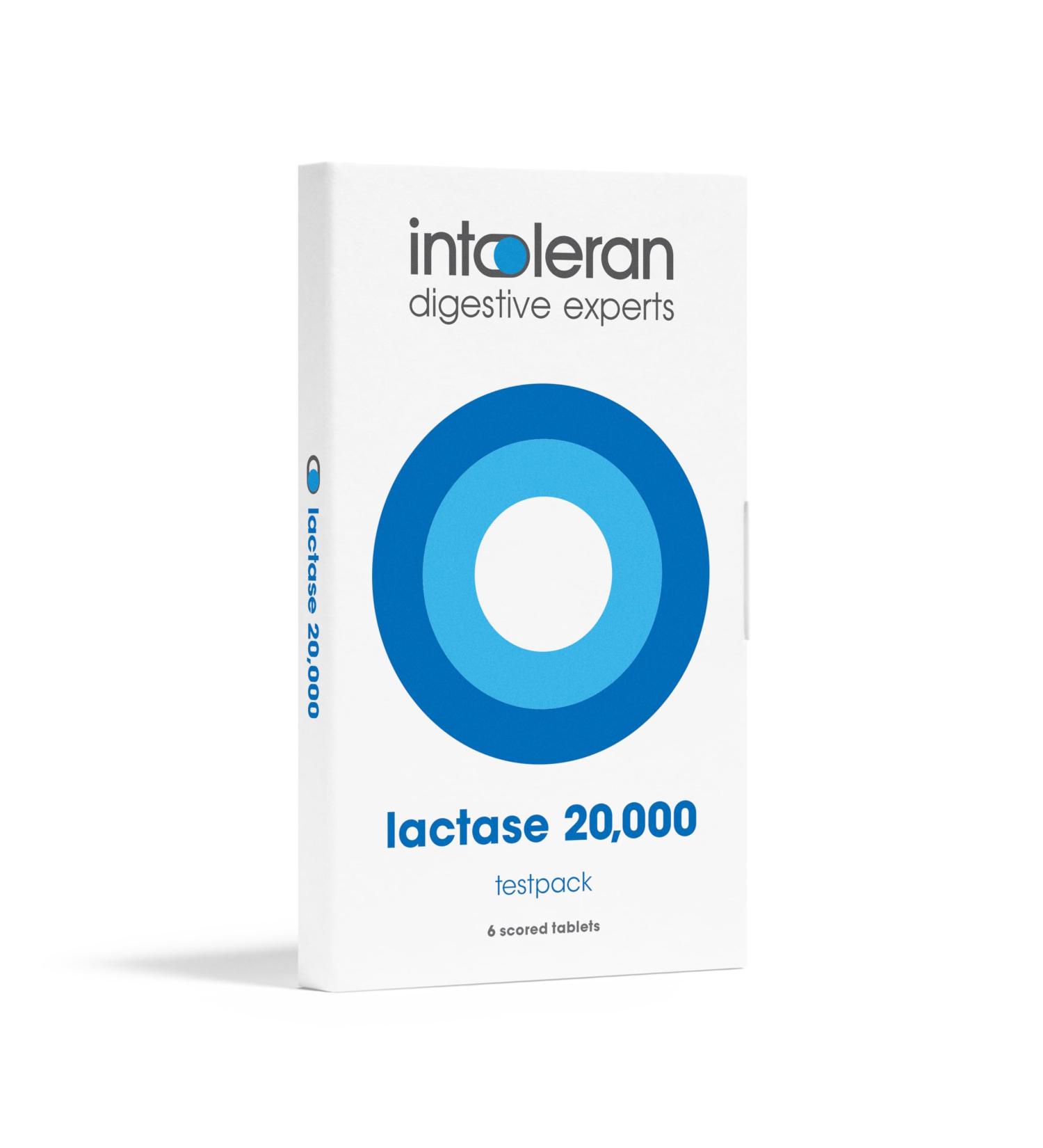 Intoleran Lactase 20 000 Digestive Enzymes Testpack - 6 Scored Tablets | Supplement for Lactose Intolerance | Lactase Enzyme That Helps Digest Dairy | Highest Dosed & Fast Acting | Pure & Vegan - Buy Online on GoSupps.com