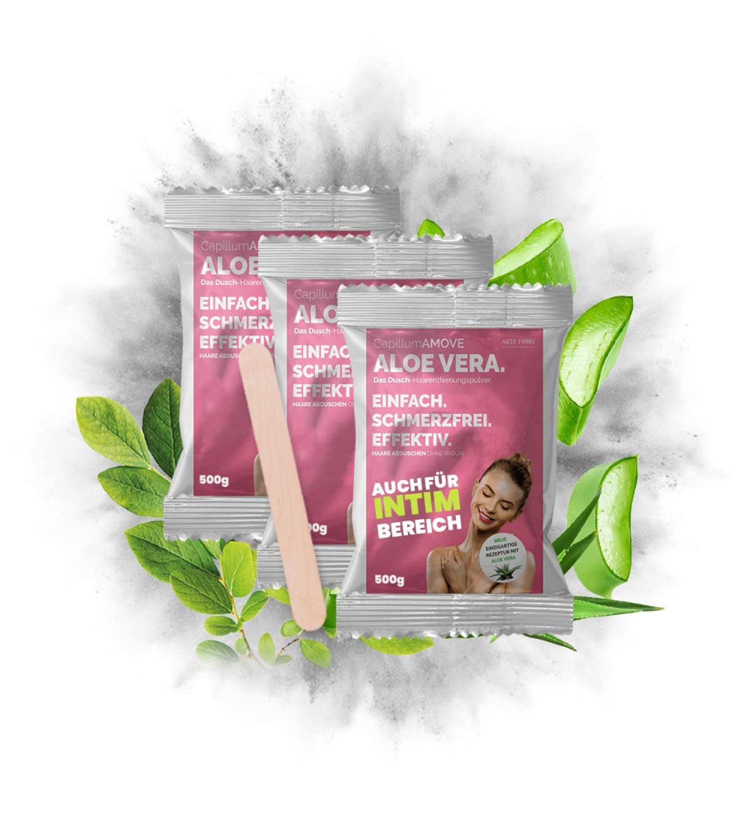 Capillum Amove Aloe Vera Depilatory Cream for Women - 3x500g Gentle & Painless Intimate Hair Removal - Additive-Free Neutral Scent - Buy Online on GoSupps.com