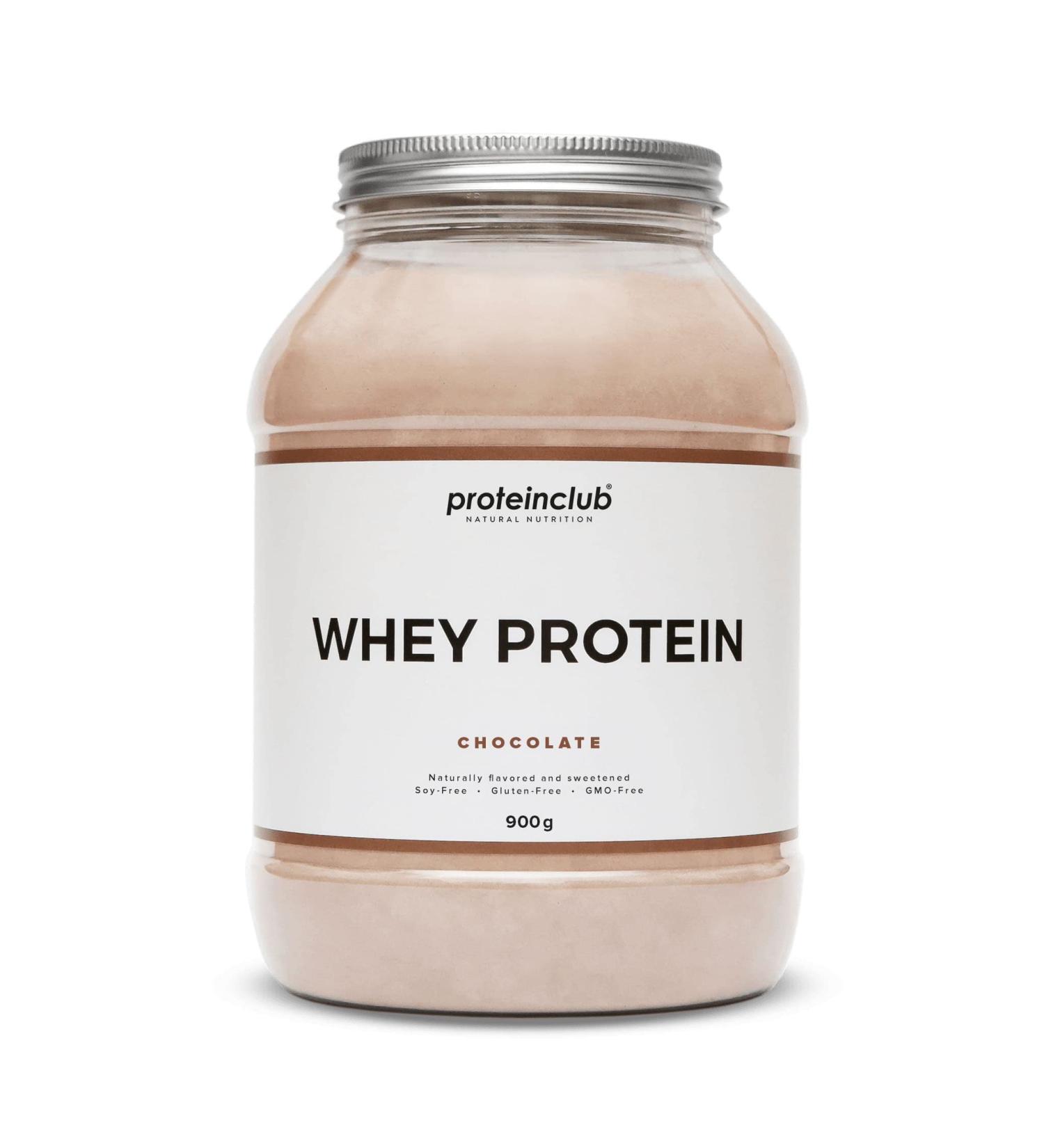 proteinclub Natural Whey Protein No Additives Natural Protein Powder No Artificial Flavors or Sweeteners Stevia Sweetened Soy-Free Made in Germany Chocolate 900 g - Buy Online on GoSupps.com
