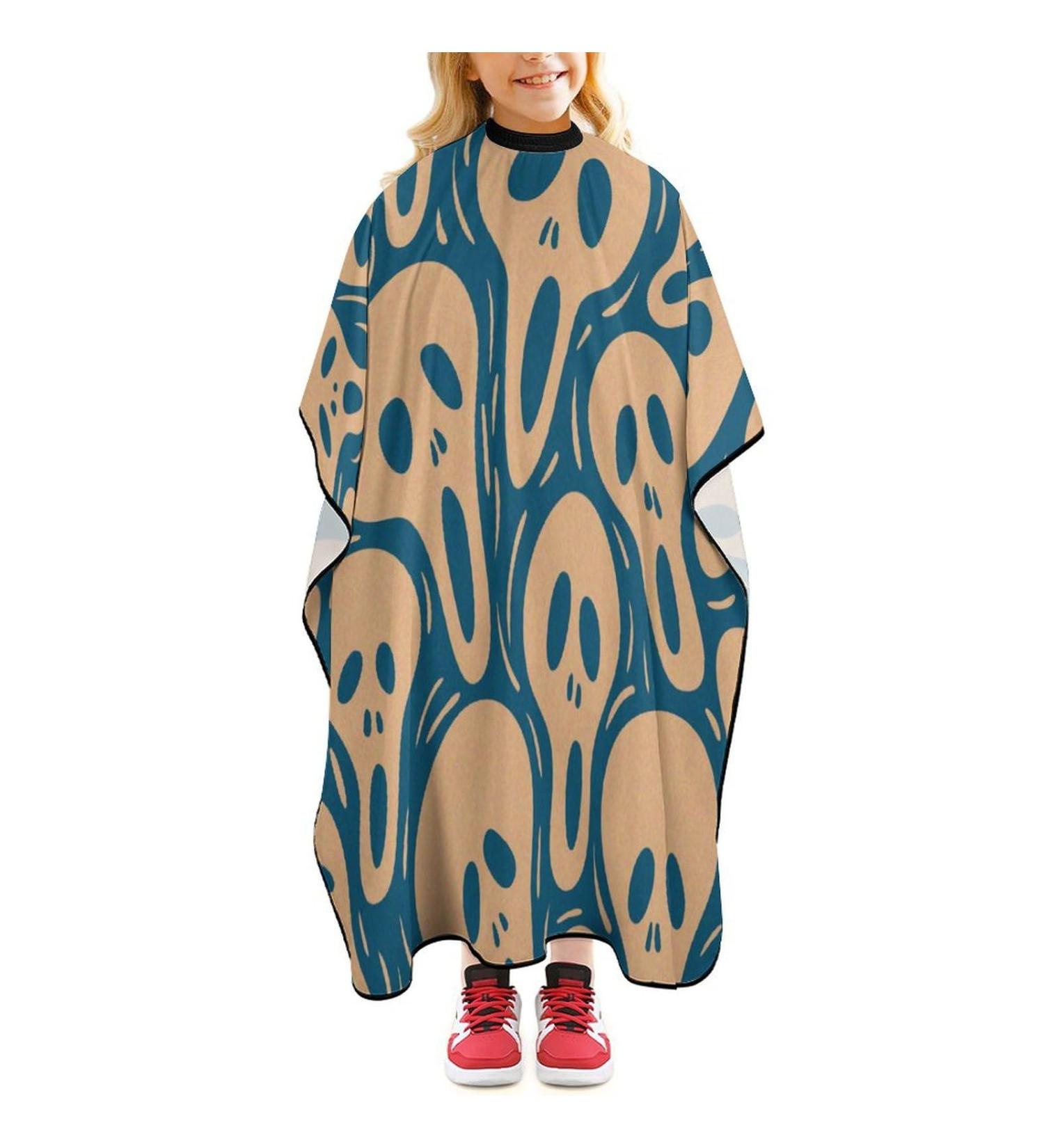 Ghost Boo Background Barber Cape | Professional Hair Cutting Cape for Kids - Cute Apron for Boys & Girls - Buy Online on GoSupps.com