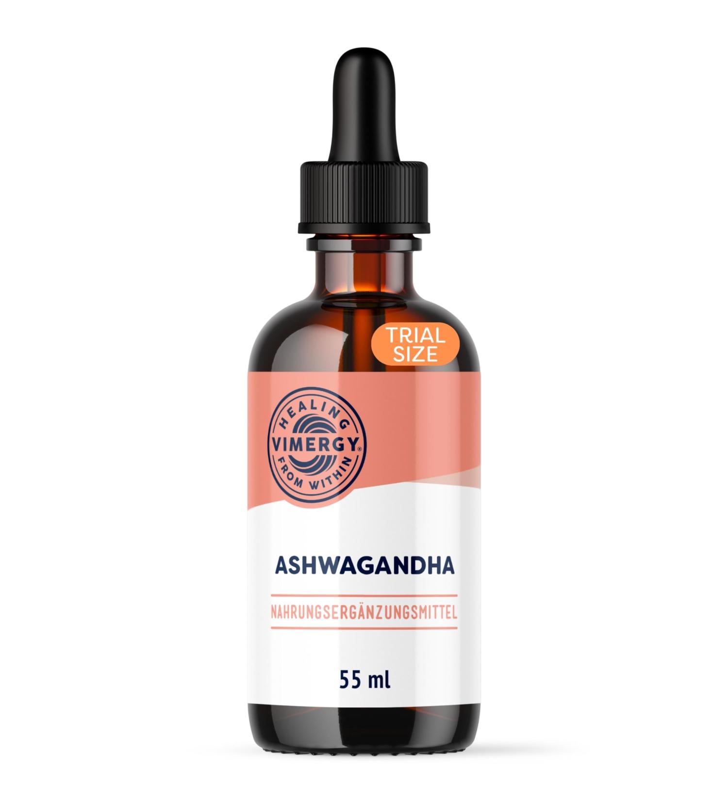 Vergy Ashwagandha Liquid - Sugar-Free Vegan Dietary Supplement - 27 Drops Glycerin Extract (55 ml) - Gluten-Free Non-GMO - Buy Online on GoSupps.com