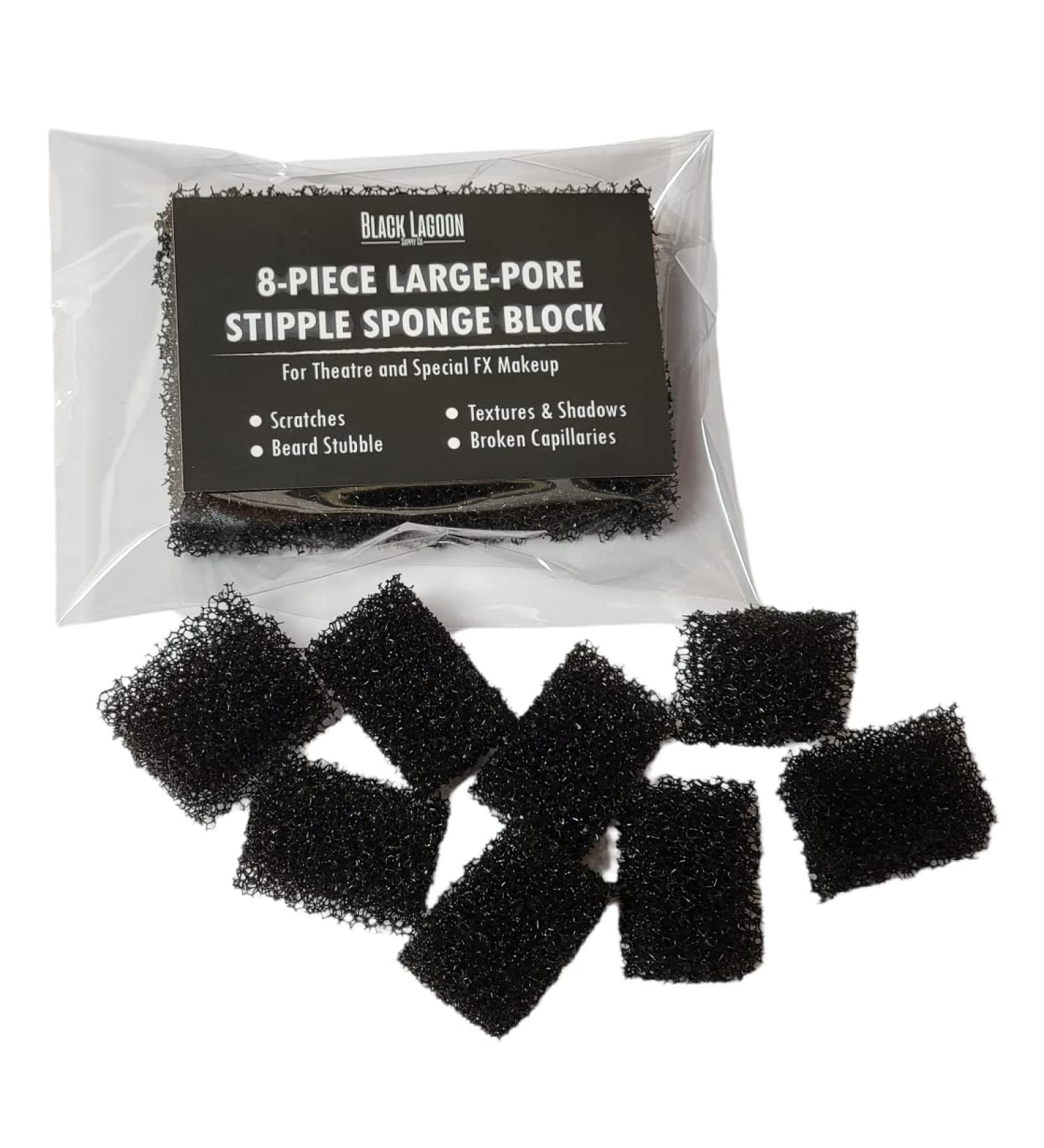 Stipple Sponge 8 Piece Die Cut Block for Special Effects Makeup - Large Pore Texture, Road Rash, Blending, Beards, Freckles - Halloween Must Have for Theater Effects - Buy Online on GoSupps.com