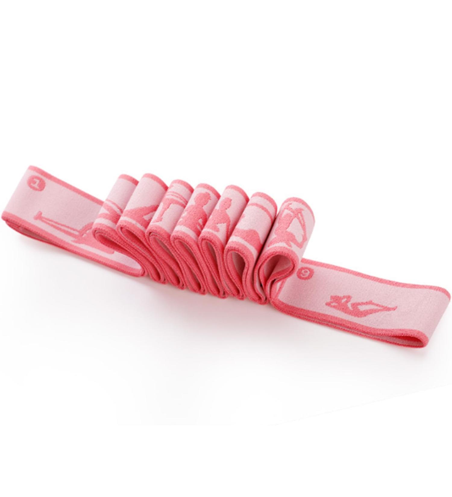 Buy Premium Pink Stretching Fitness Band with Loops | Yoga & Exercise Strap for Effective Stretching & Flexibility - Buy Online on GoSupps.com