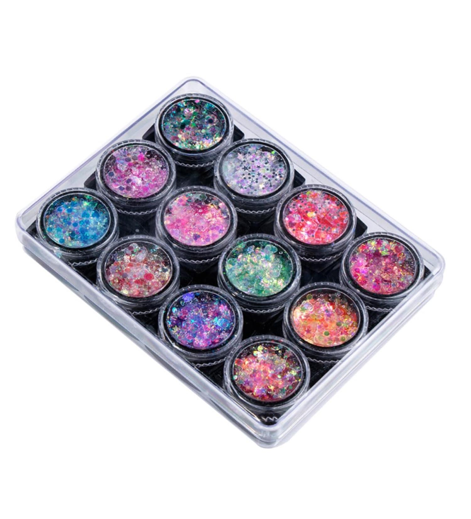  POPETPOP POPETPOP Set of 12 Glitter Gel Makeup Shiny Body Decor Glitter Body Gel Body Gel Glitter Body Gel Glitter Body Gel Shimmer Body Gel - Buy Online on GoSupps.com