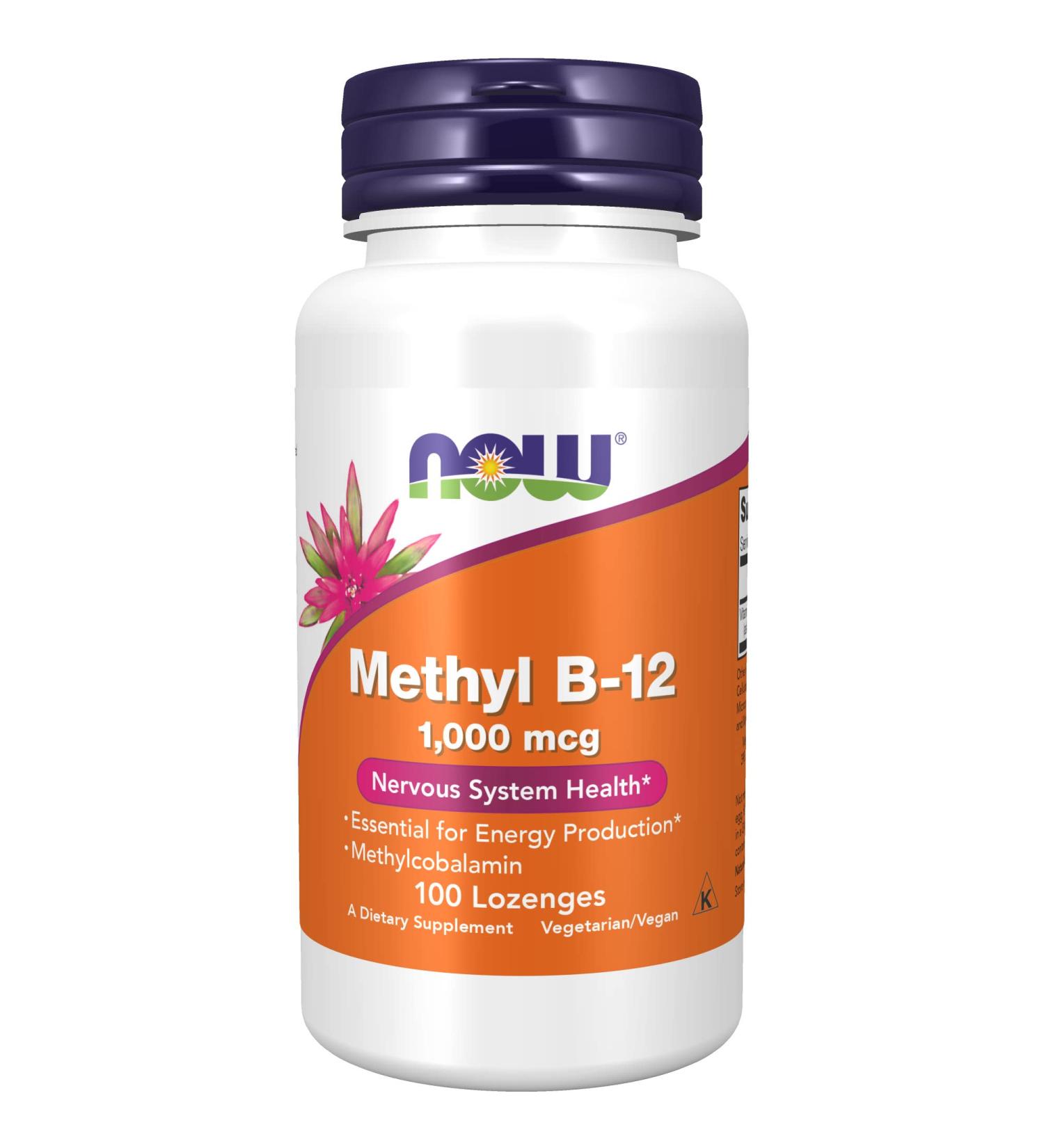 Now Foods Methyl B-12 1000 mcg Lozenges - 100 Count | Supports Energy & Nerve Health - Buy Online on GoSupps.com