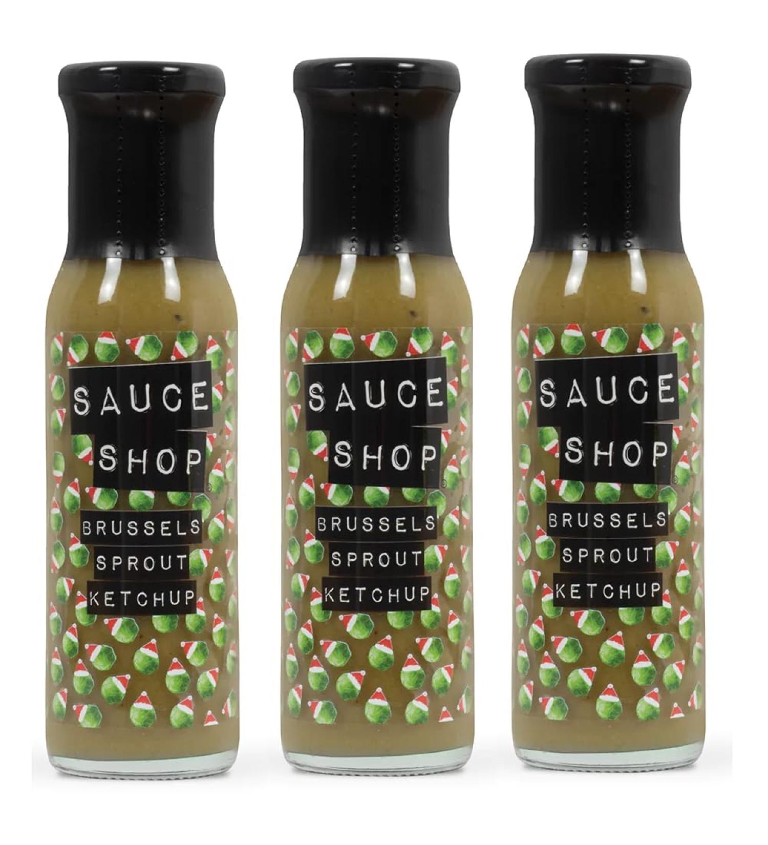 Sauce Shop - Brussels Sprout Ketchup pack of 3 -Christmas food Foodie Gift - 3x 260g Jars
