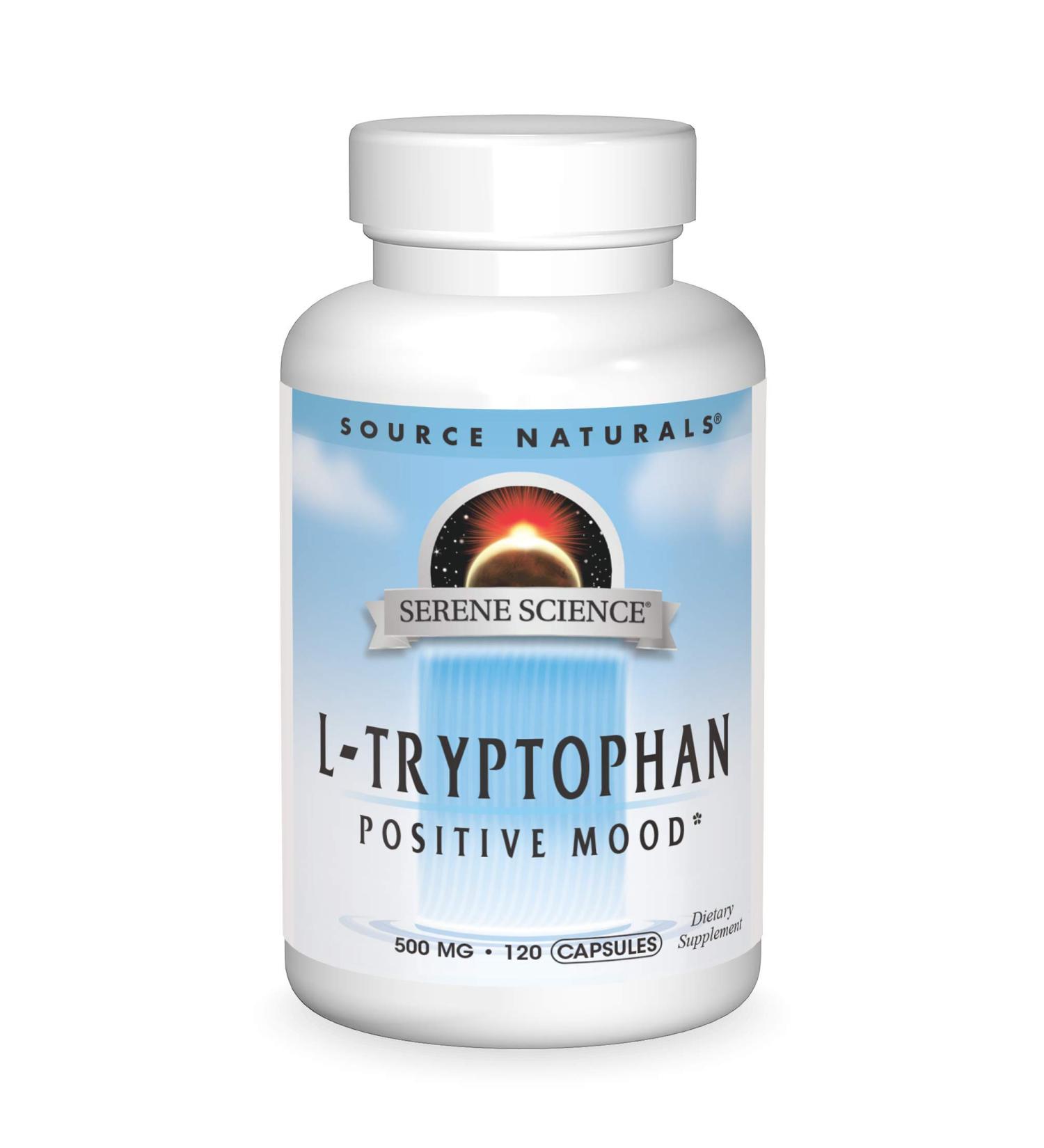 Source Naturals Serene Science L-Tryptophan, Positive Mood*, 500 mg - 120 Capsules - Buy Online on GoSupps.com