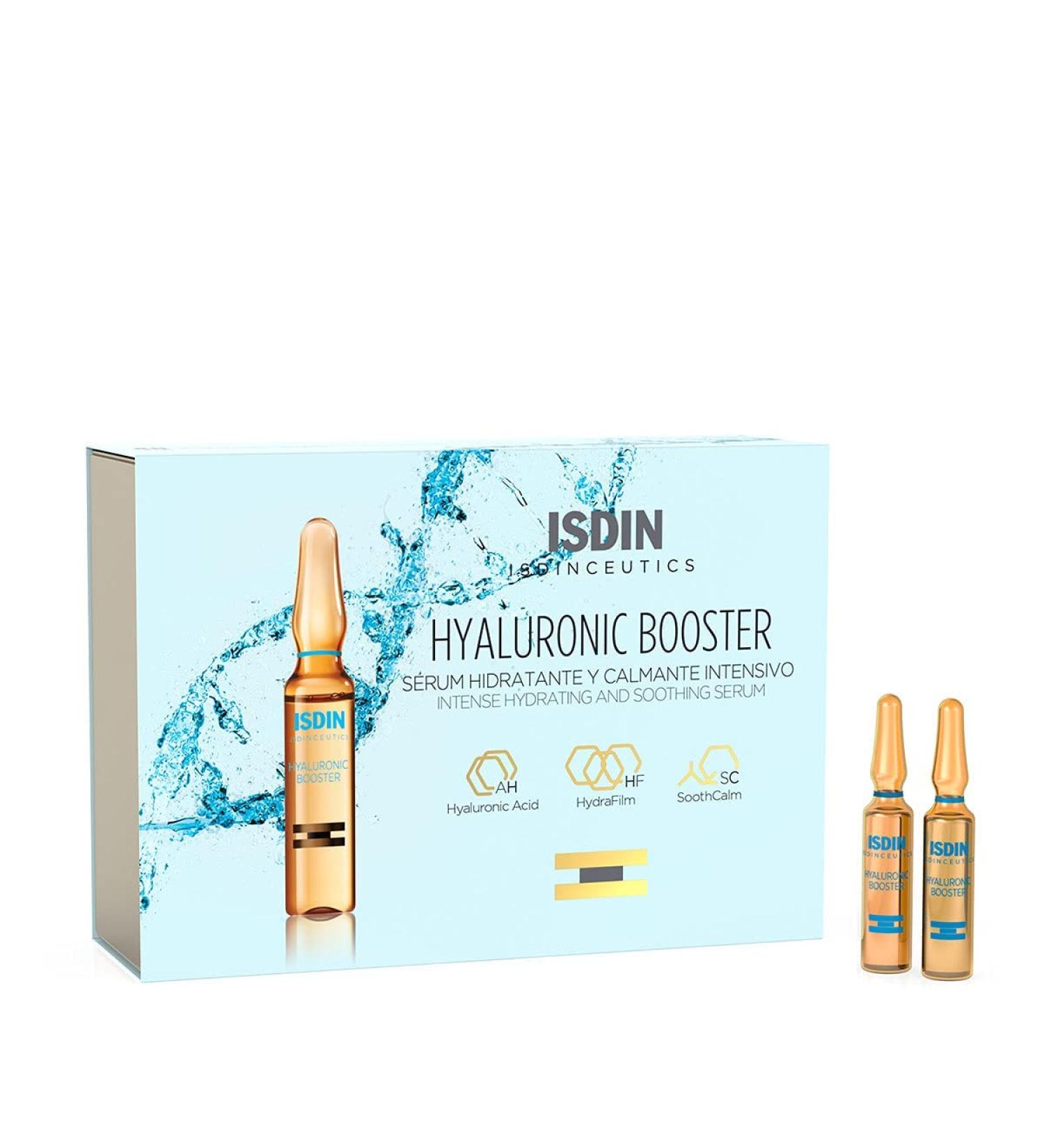 ISDIN Hyaluronic Booster Serum Ampoules - Deep Hydration with Peptide Formula - Buy Online on GoSupps.com