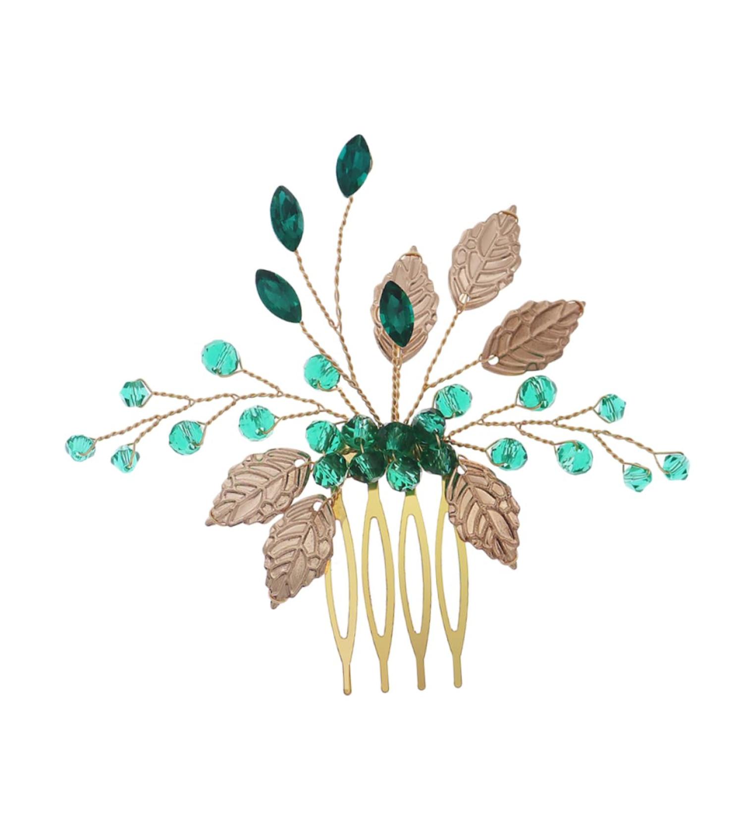 MAGICLULU Rhinestone Tuck Comb Bridal Hair Comb Leaf Hair Accessories Rhinestone Hair Accessories Leaf Hair Comb Hanfu Hair Accessories Chinese Hair Accessories Bridal Hair Accessories - Buy Online on GoSupps.com