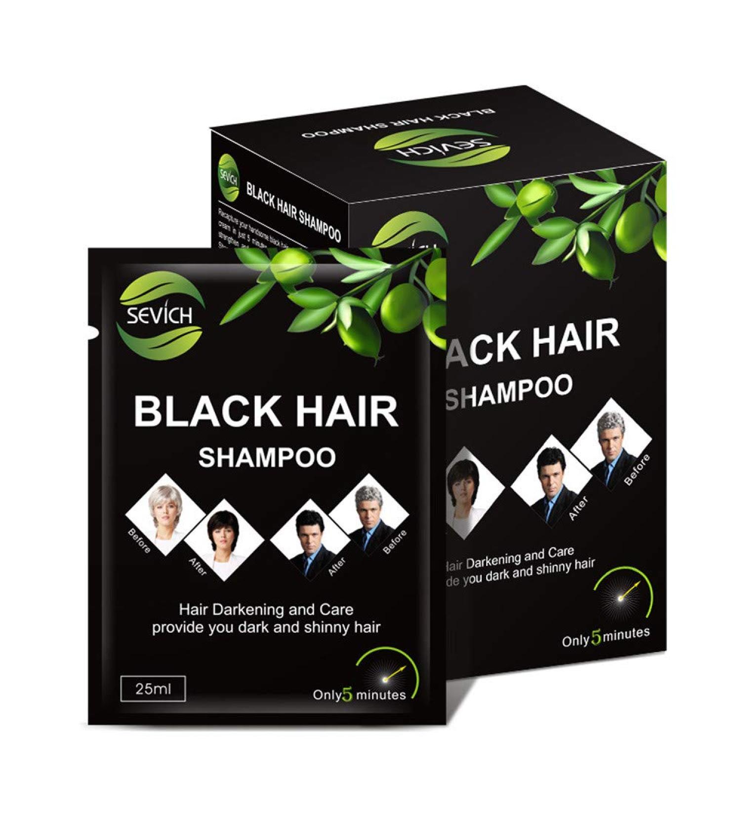 Katpost Pack of 10x 25ml Instant Hair Dye for Men Women Black Coloring Shampoo - Natural Ingredients Black Hair Shampoo - Buy Online on GoSupps.com