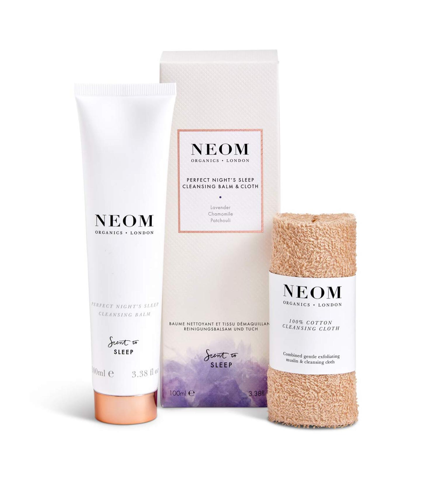 NEOM- Perfect Night's Sleep Cleansing Balm & Cloth | Almond Oil Shea Butter & Cocoa Butter |100% Natural Cleanser - Buy Online on GoSupps.com