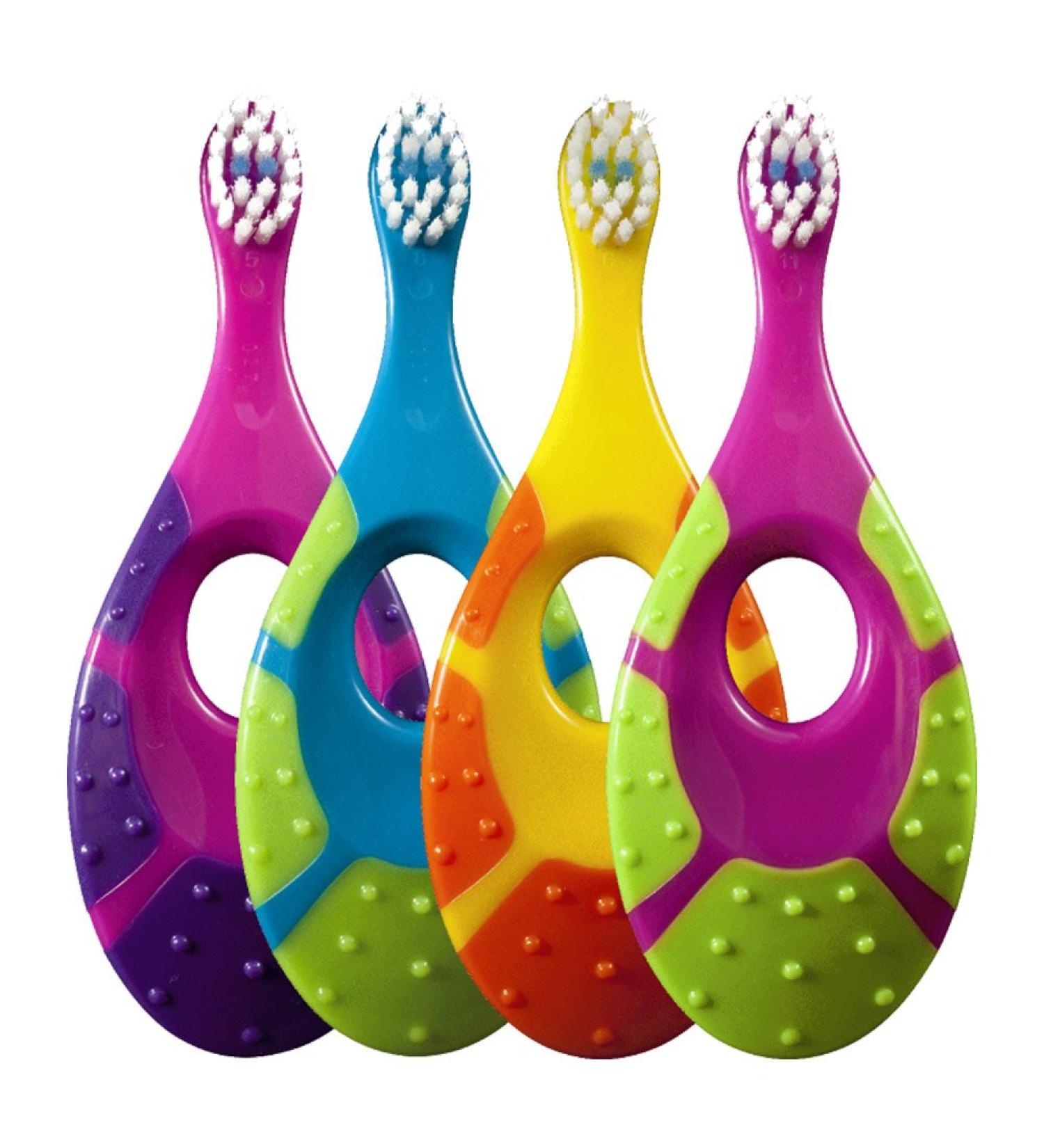 Jordan 6220100 Baby Toothbrush Step 1 with Teething Ring (0-2 Years) - Extra Soft 6 Pieces - Ideal for Teething Relief - Buy Online on GoSupps.com