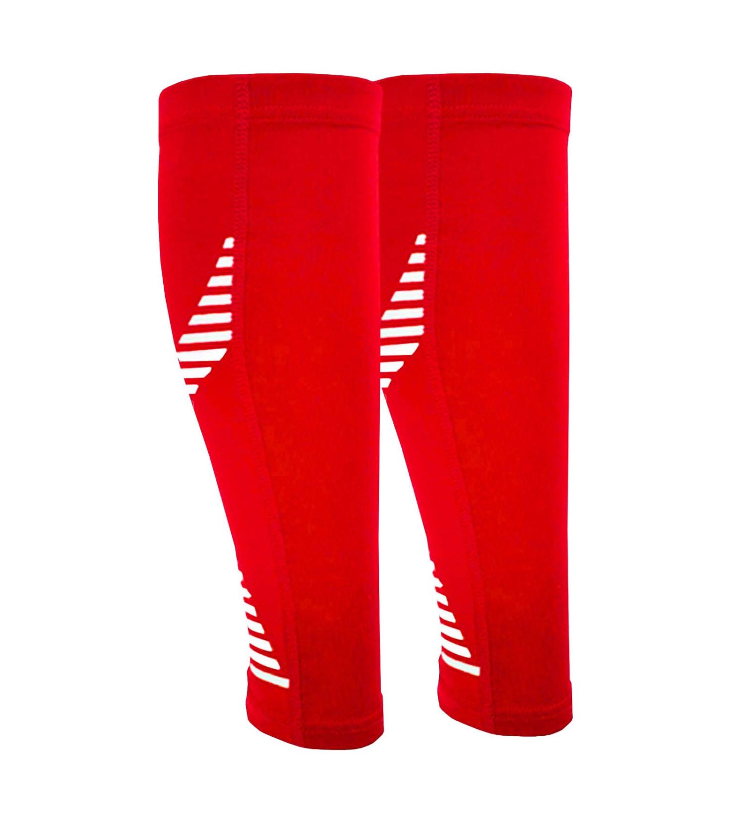 Gemx Calf Compression Sleeve (1 Pair) - Breathable Neoprene Fabric Shin Sleeves for Calf Support - Ideal for Running, Cycling & Hiking - XL (Calf Line) - Red - Buy Online on GoSupps.com