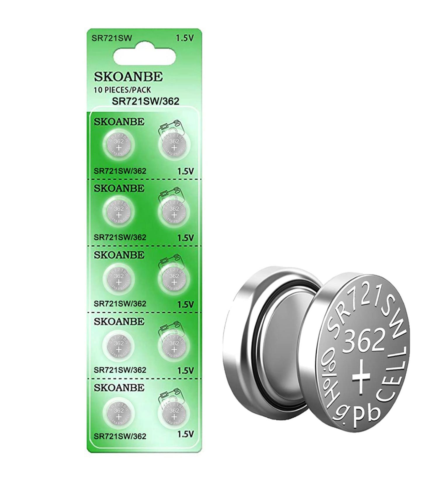 Buy SKOANBE SR721SW 1.5V Button Coin Cell Watch Battery - 10 Packs | International Shipping Available - Buy Online on GoSupps.com