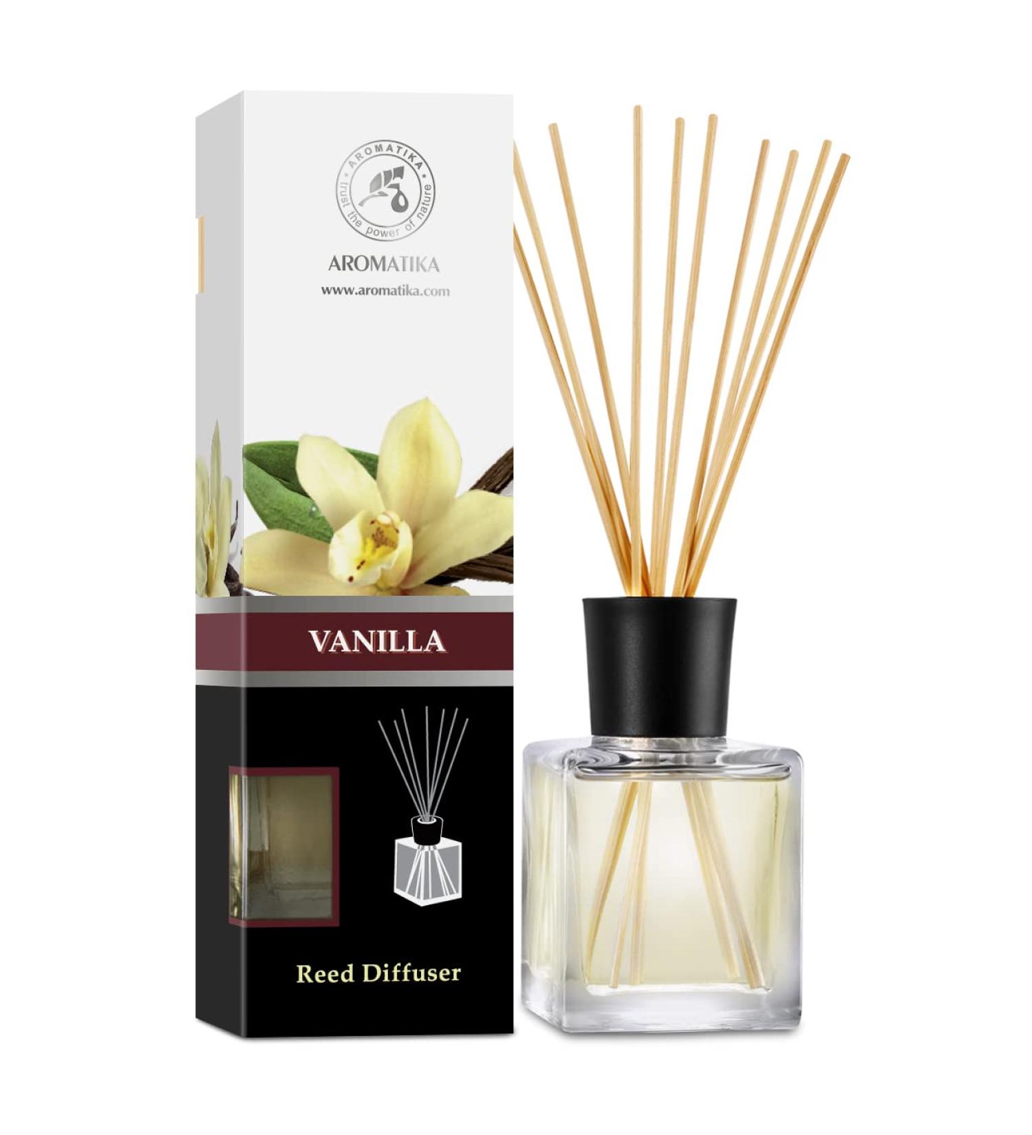 Natural Vanilla Room Fragrance Diffuser 200ml | Essential Oil Air Freshener for Home Office & Spa | Aromatherapy Rattan Sticks - Buy Online on GoSupps.com