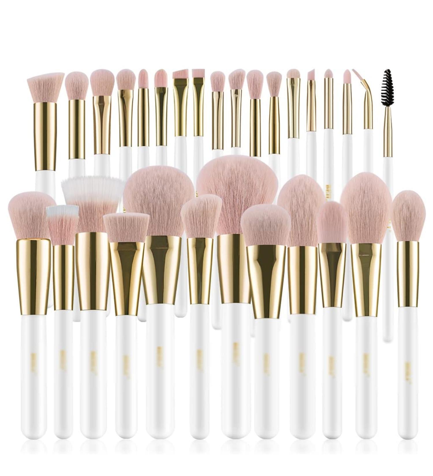 Professional Pink Makeup Brush Set - Synthetic Foundation & Eyeshadow Brushes for Flawless Application | International Shipping Available - Buy Online on GoSupps.com