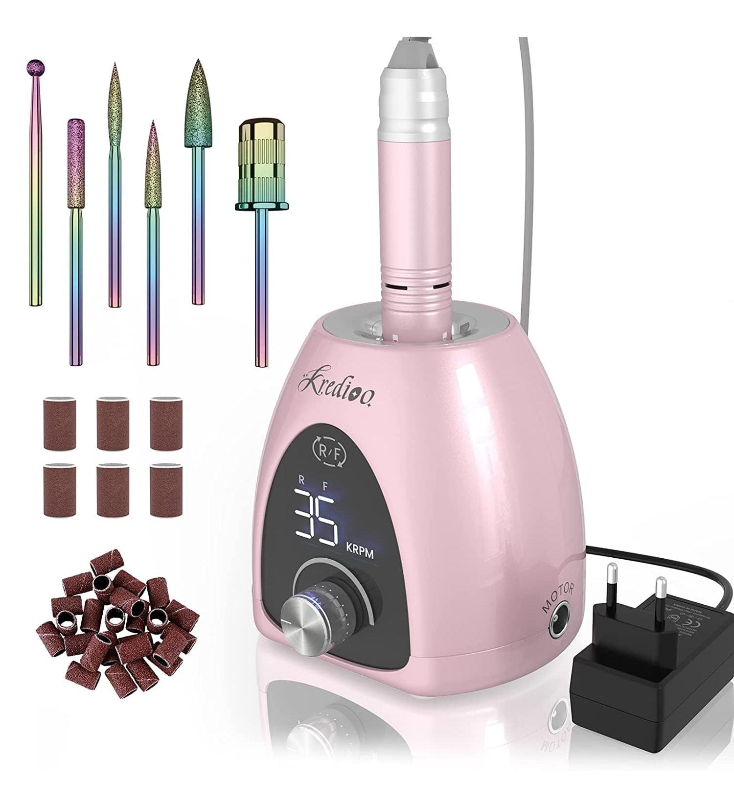 Nail Milling Mills 35000 RPM | 6-in-1 Electric Nail Cutter & Manicure Set with LED Display - Safe for Beginners & Professionals | Rosagold - Buy Online on GoSupps.com