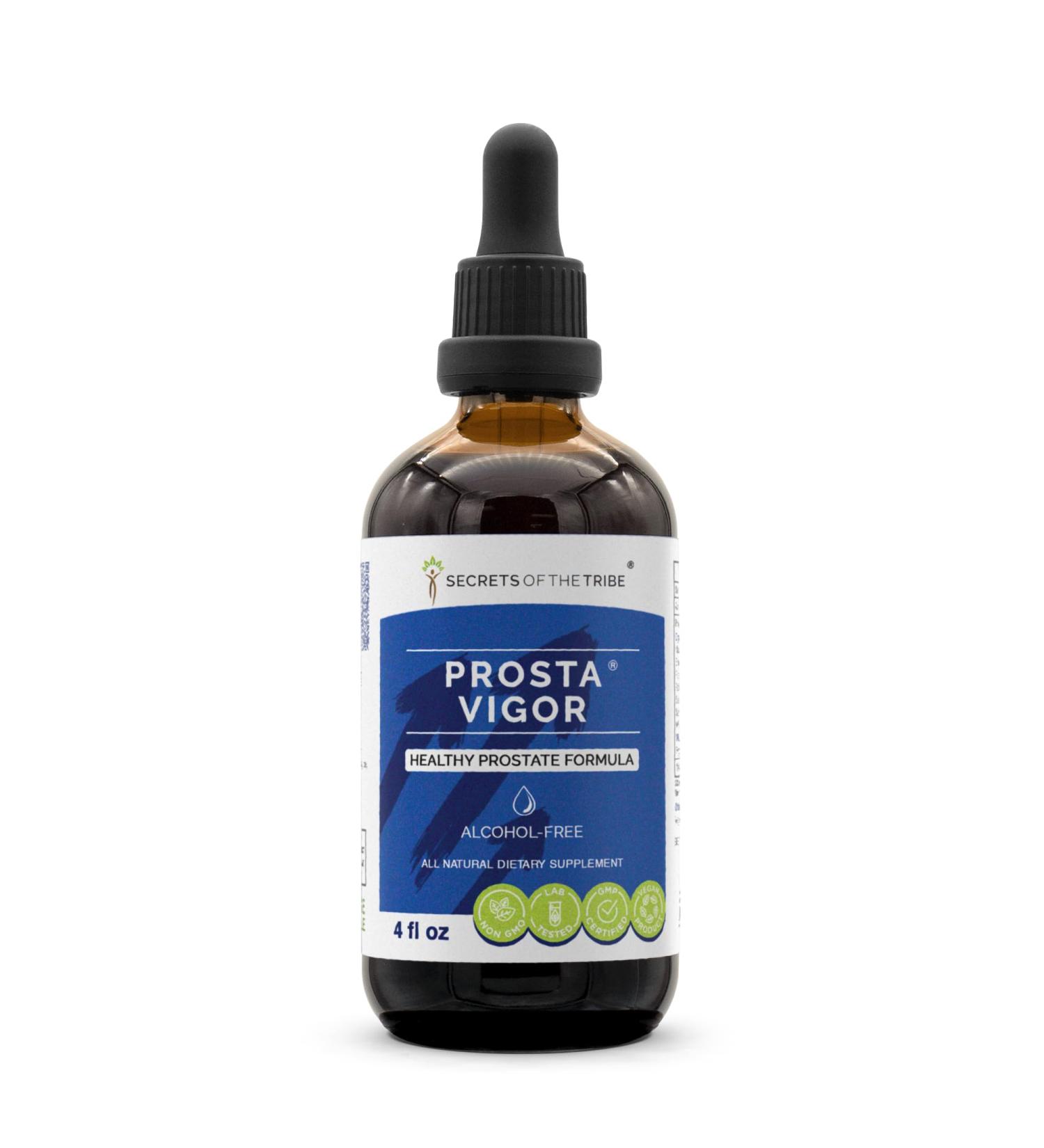 Prosta Vigor Alcohol-Free, Glycerite Pygeum, Maca, Stinging Nettle, Reishi Mushroom, Red Clover, Spearmint, Saw Palmetto, White Peony. Tincture Herbal Extract Healthy Prostate Formula 4 OZ 4 Fl Oz (Pack of 1) - Buy Online on GoSupps.com