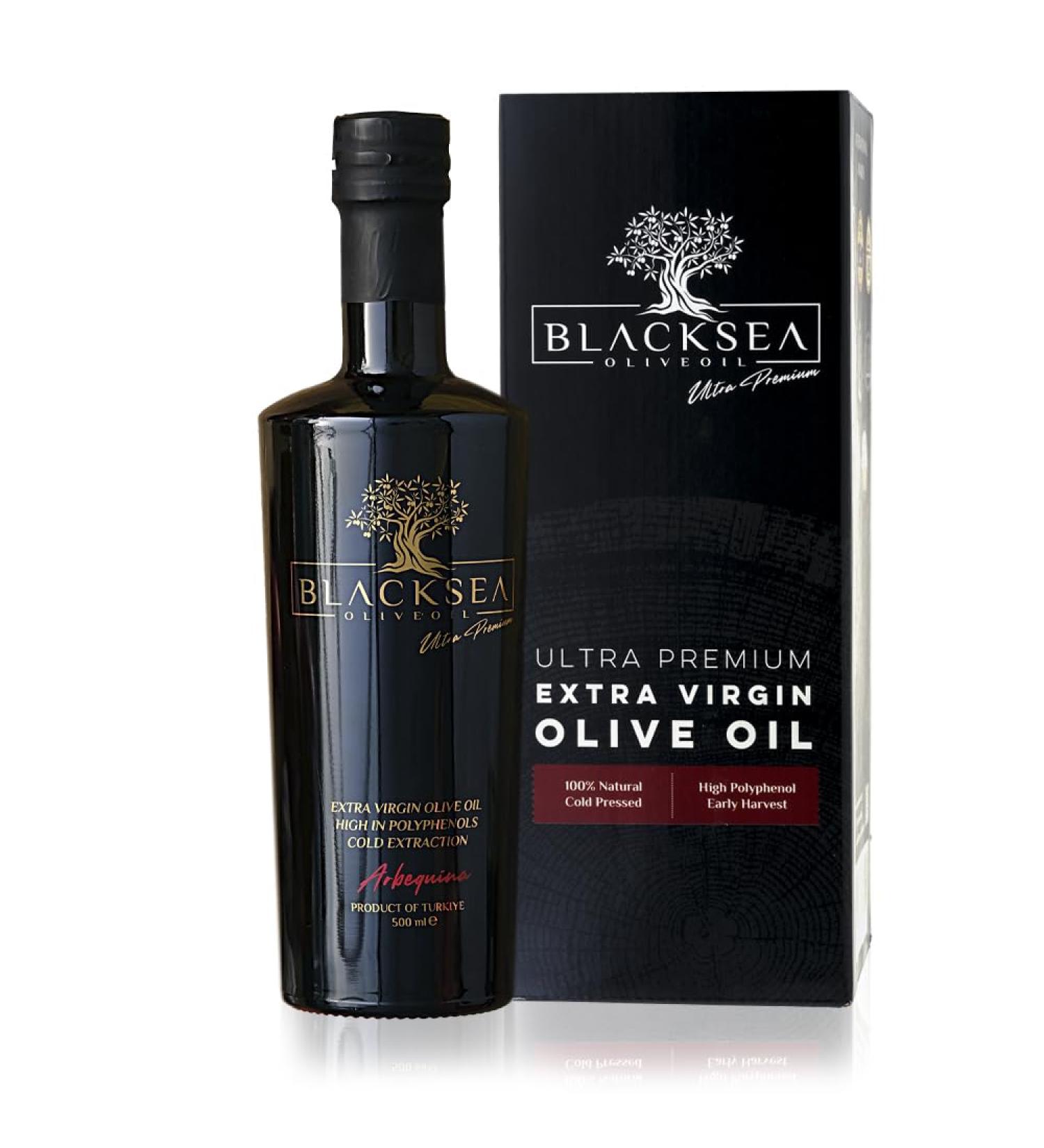 BLACKSEA | Extra Virgin Olive Oil | Ultra Premium | 500ml | Filtered | International Prices 2023 | (100% Arbequina olives) | New harvest 2023/2024 - Buy Online on GoSupps.com