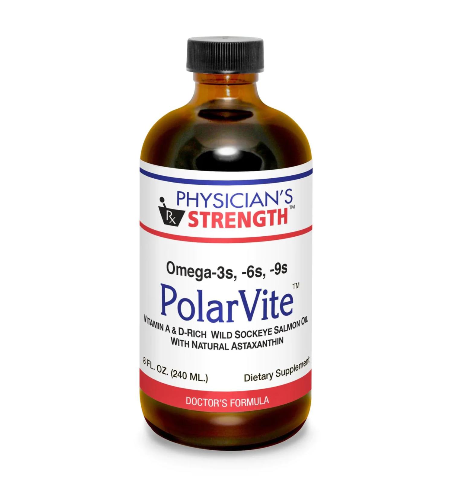 Physician's Strength PolarVite - 8 fl oz - Vitamin A & D Wild Sockeye Salmon Fish Oil with Natural Astaxanthin - Buy Online on GoSupps.com