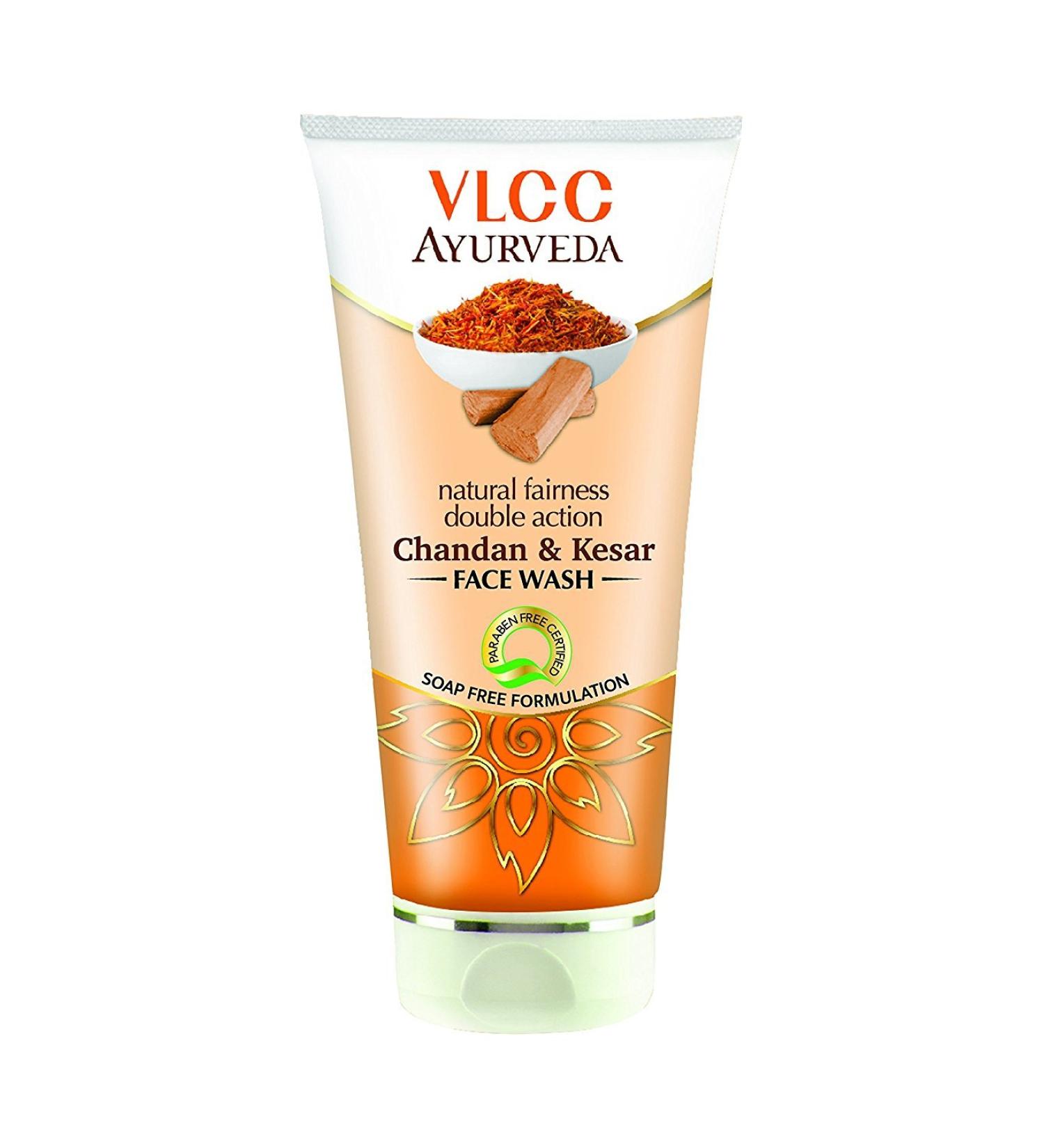 Vlcc Ayurveda Chandan Kesar Face Wash - Natural fairness double action- 100ml pack of 2