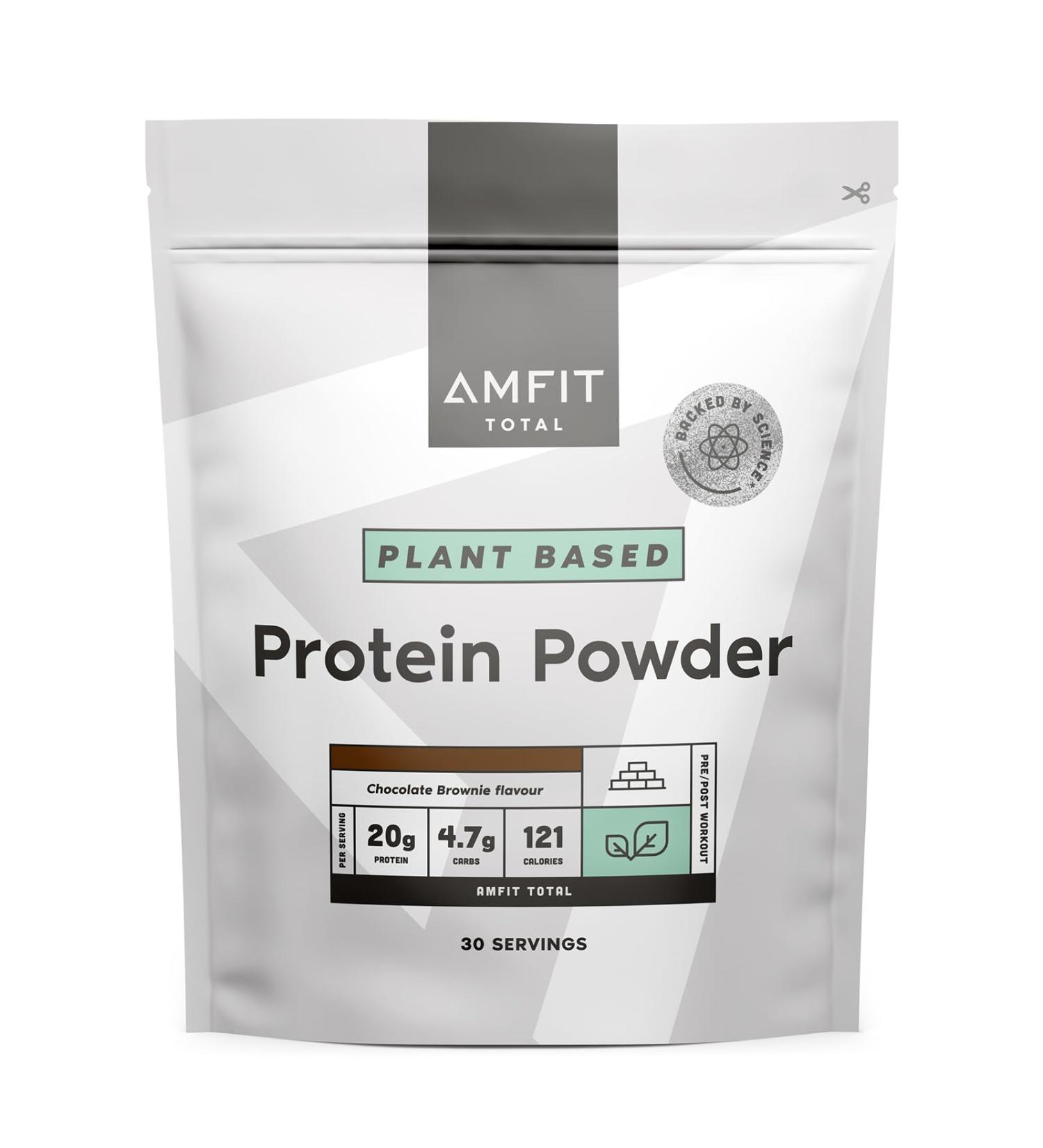 Amfit Nutrition Plant Based Chocolate Brownie Protein Powder 900g - Buy Online on GoSupps.com