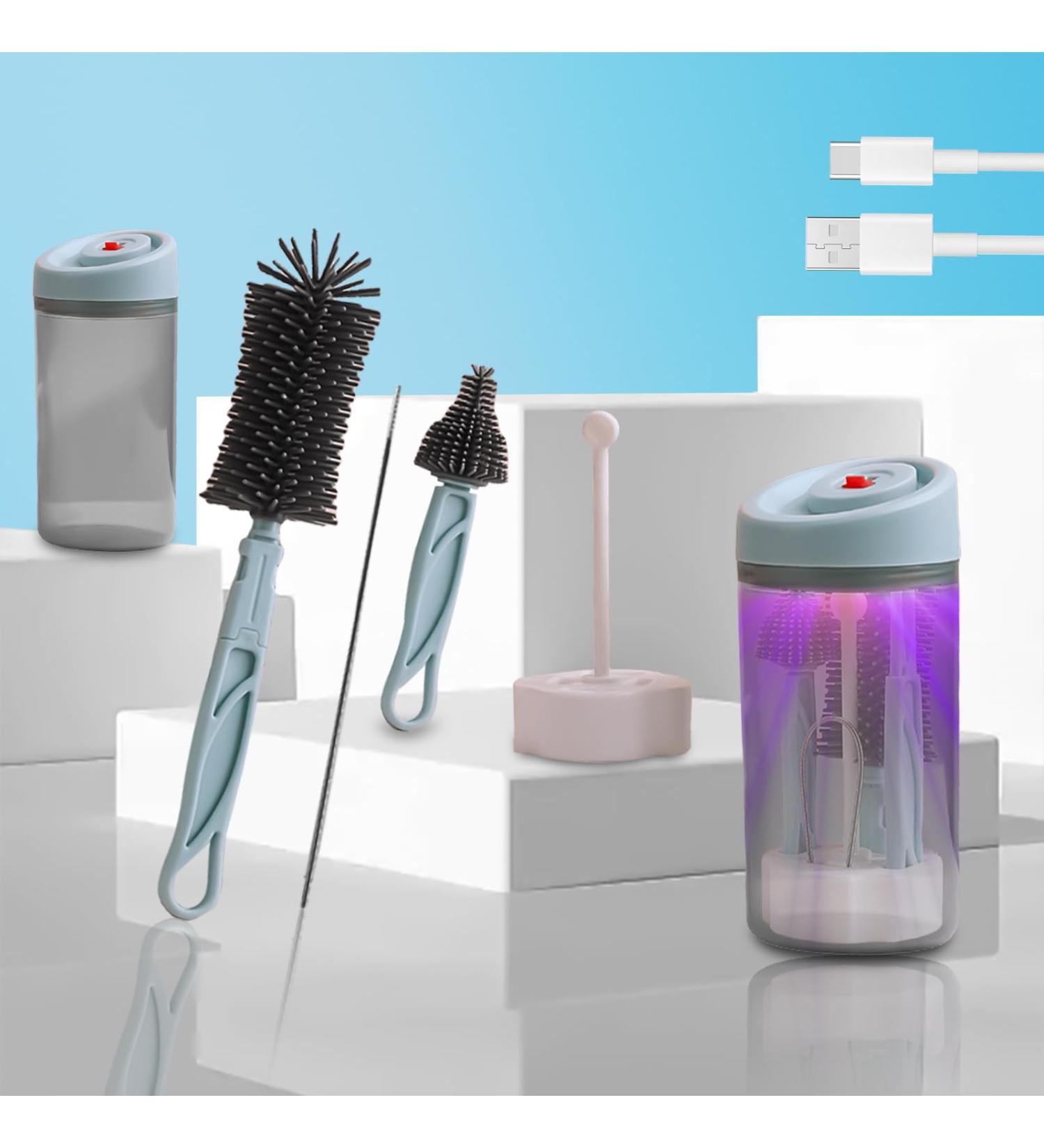 Shop BPA-Free Electric Baby Bottle Brush Set | UV Sterilization Soft Brushes & Perfect for Nipples & Bottles - International Shipping - Buy Online on GoSupps.com