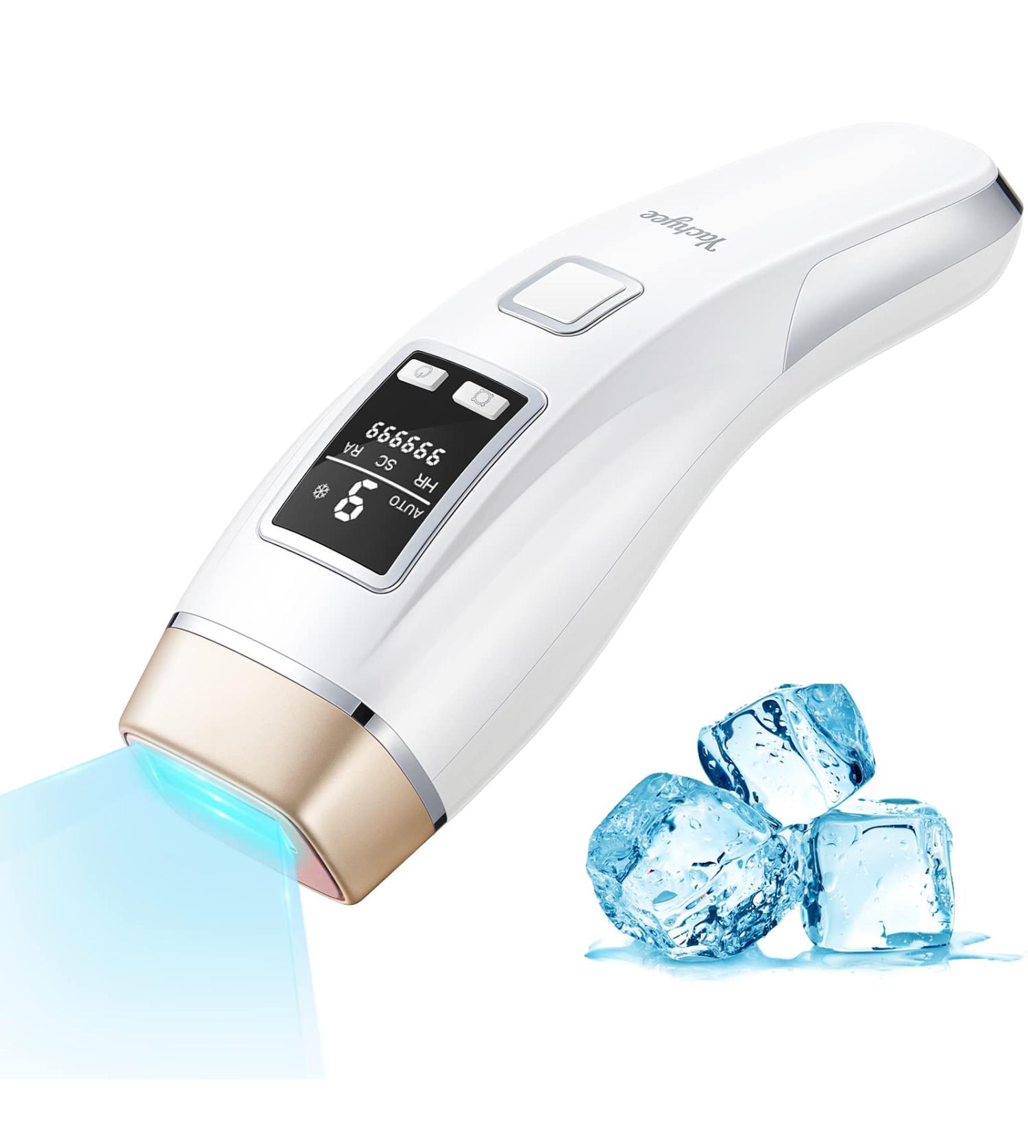 Yachyee IPL Laser Hair Removal Device with Ice Cooling Function - 999,999 Flashes - Permanent Hair Removal for Men and Women - At-Home Treatment for Face, Armpits, Legs, Arms, and Bikini Line - White - Buy Online on GoSupps.com