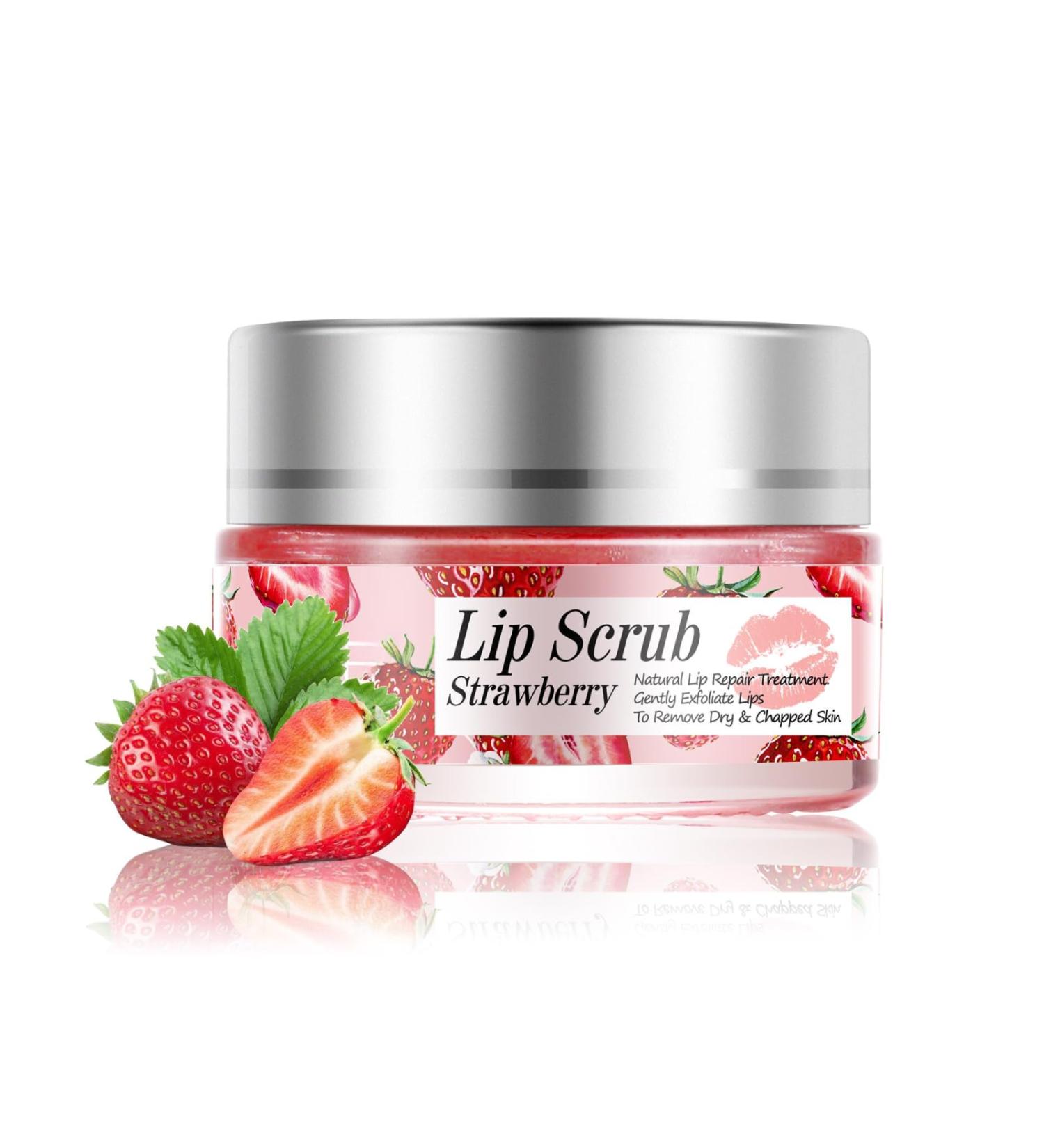 Trendyfave Strawberry Lip Scrub Lip Exfoliator Moisturising Scented Lip Scrub For Exfoliating & Smoothing Lips Lip Scrub Exfoliator & Moisturizer Hydrating Lip Balm Lip Care - Buy Online on GoSupps.com