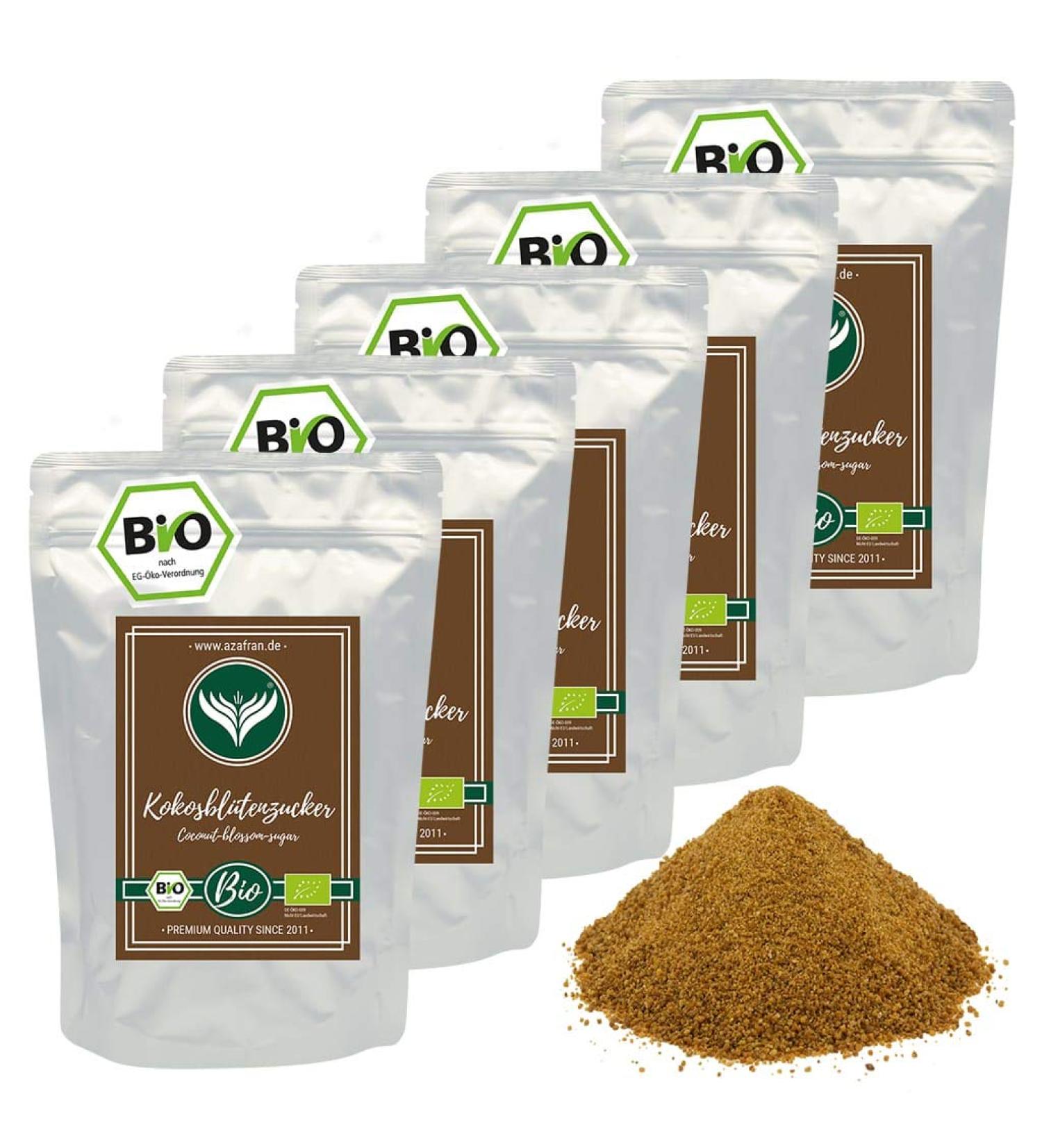 Azafran Organic Coconut Blossom Sugar - Natural Sugar Substitute 5kg | Healthy Sweetener for Baking & Cooking - Buy Online on GoSupps.com