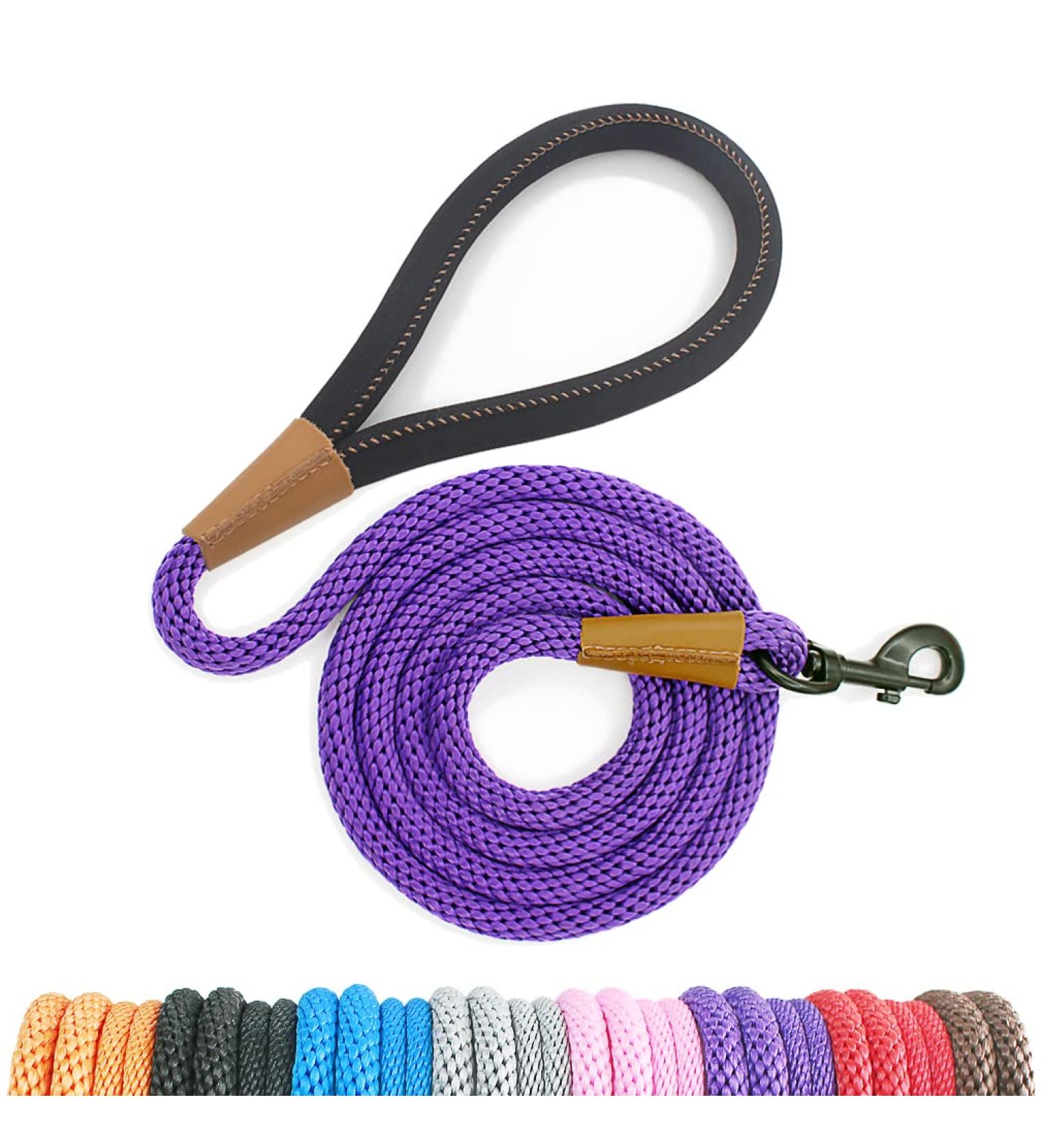 Lynxking Tow Lines for Dogs - Durable Dog Leash Retrievable Lead Liner for All Sizes (Purple 1.3cm x 180cm) - Perfect for Small Medium & Large Dogs - Buy Online on GoSupps.com