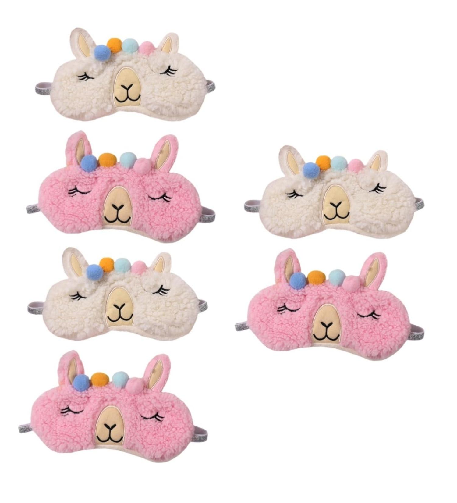 FOMIYES 6 Pcs Sherpa Fleece Eye Masks Plush Sleep Masks for Women & Kids Travel-Friendly Animal Sleeping Masks - Buy Online on GoSupps.com