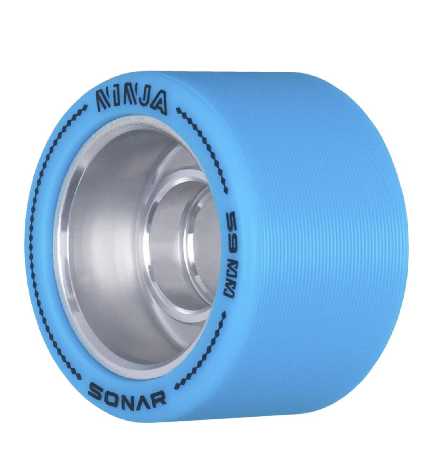 Riedell Sonar Wheels - Ninja - Agile Roller Skate Wheels - 4 Pack of 59mm x 38mm Wheel Blue