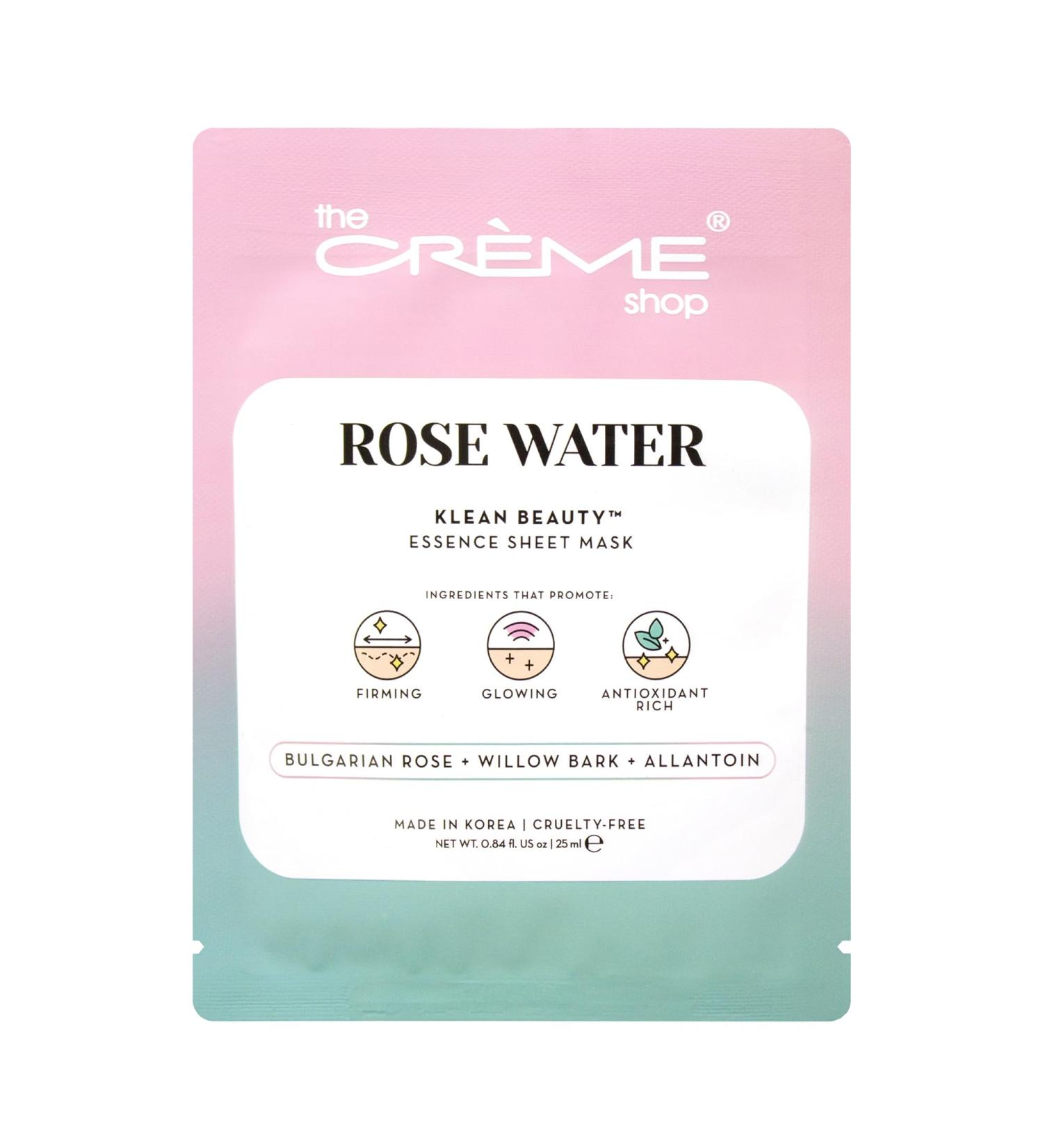 The Cr me Shop Korean Skincare Beauty Full Facial Advanced Sheet Daily Natural Essence easy-to-use Soothing - Rose Water Face Mask 5 Piece Set