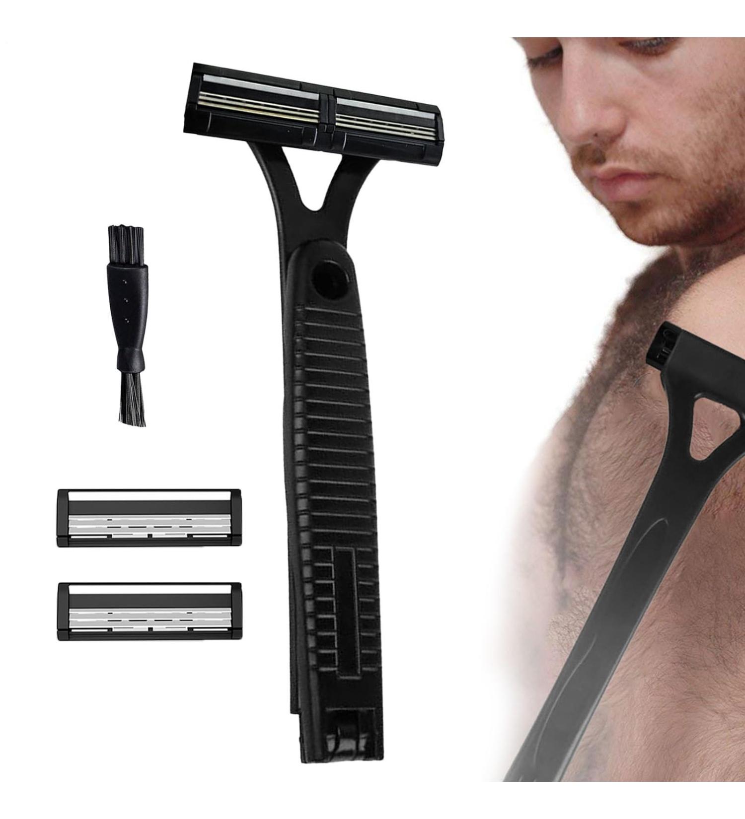 Humdcdy Back Shavers for Men Back Hair Removal and Body Shaver Waterproof Personal Trimmer with Ergonomic Handle for Sensitive Skin and Hair Trimming Black - Buy Online on GoSupps.com